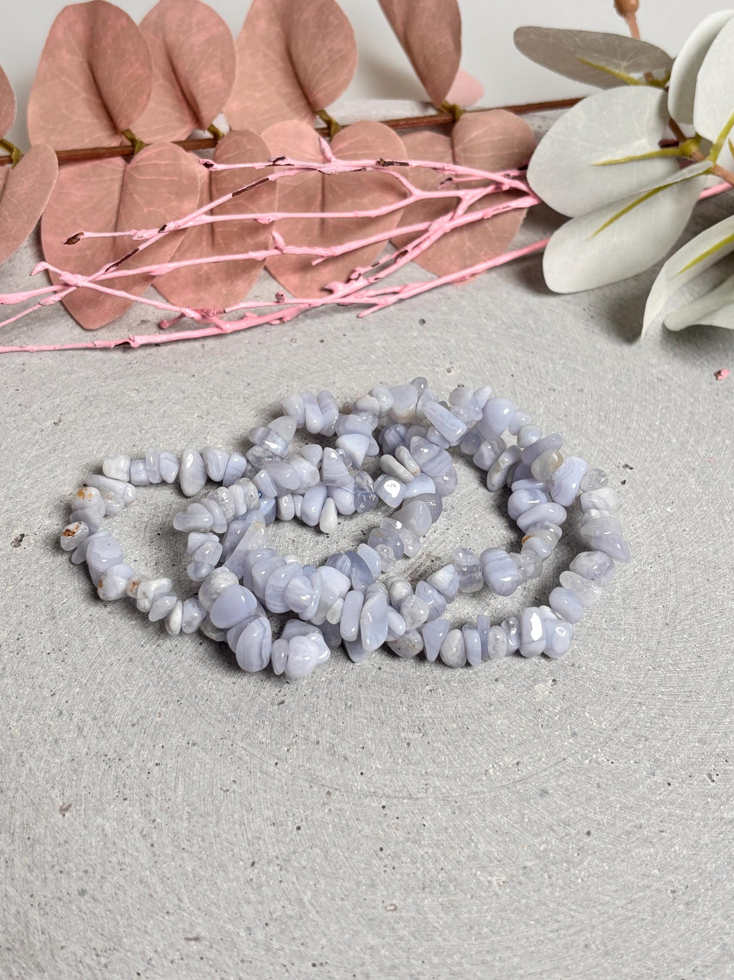 Chalcedon Splitterarmband Elastisches Edelsteinarmband 6mm, 17,5 cm | Beruhigender Heilstein Schmuck
