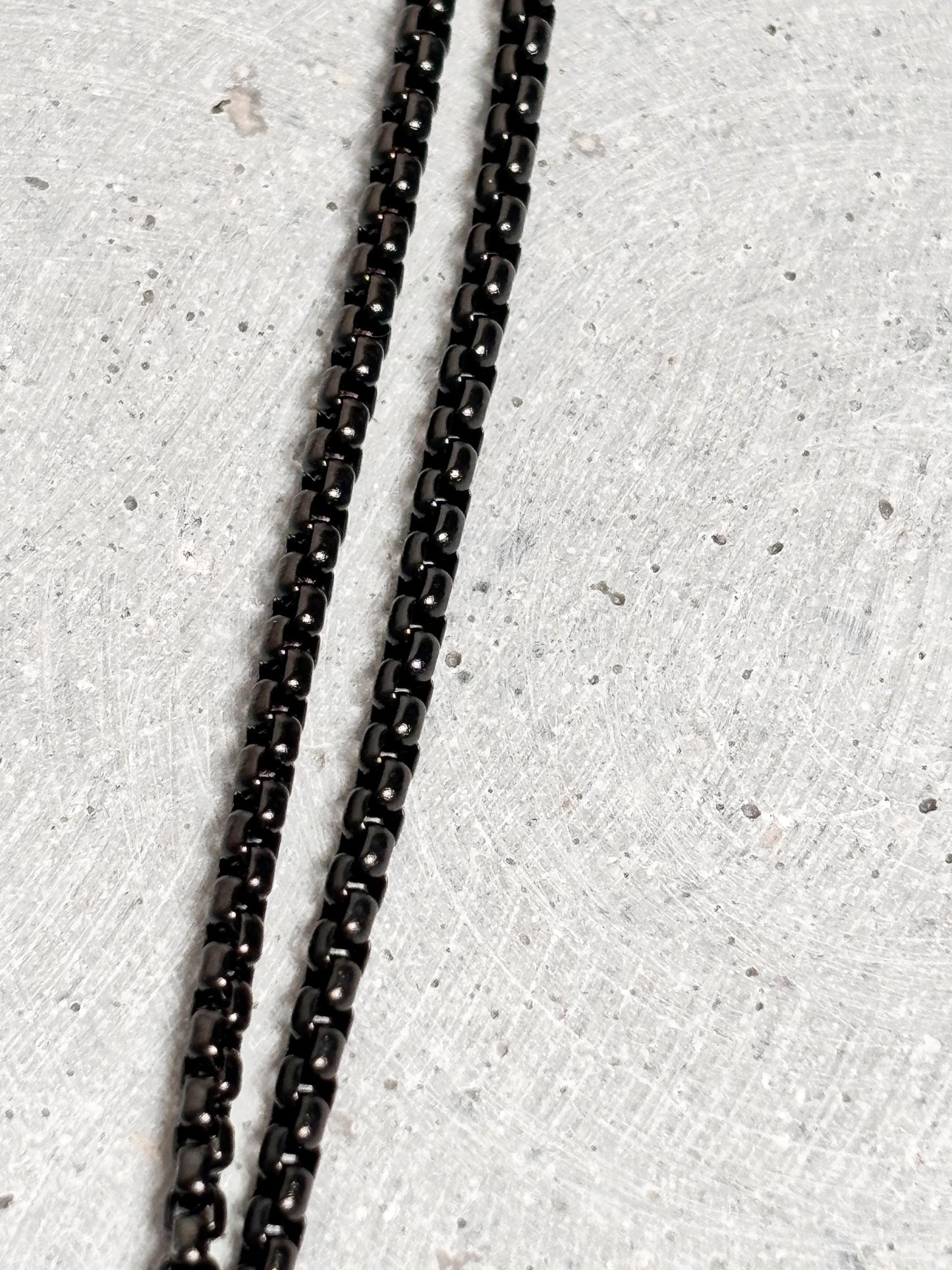 Schwarze Edelstahl Gliederkette 2,4mm | 60cm | Rostfrei & Langlebig