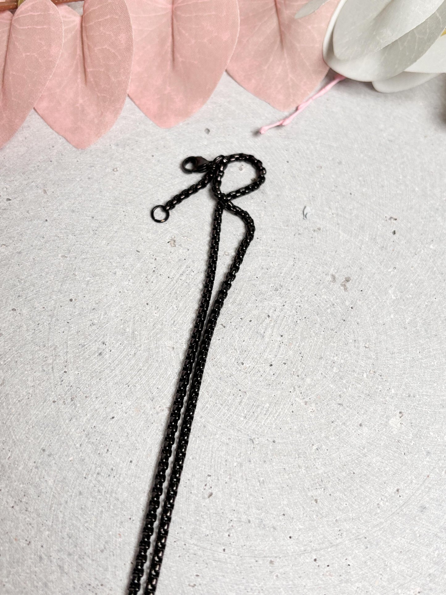 Schwarze Edelstahl Gliederkette 2,4mm | 60cm | Rostfrei & Langlebig