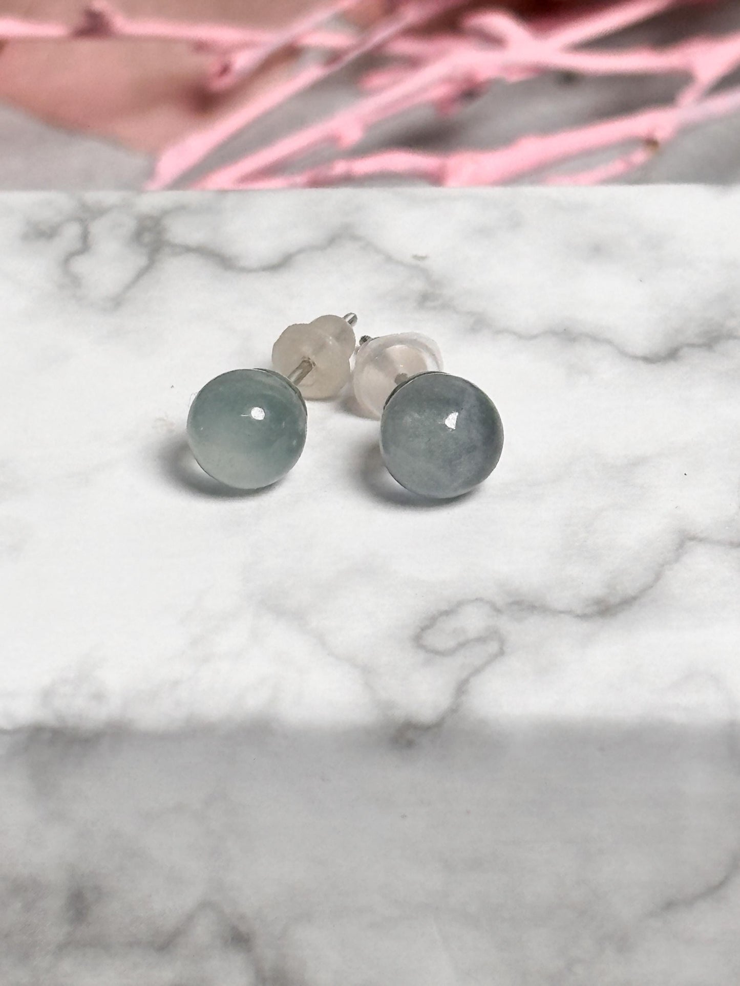 Aquamarin Ohrstecker 6mm Echt Silber 925 | Elegante Perlen Ohrringe | Zeitlos & Edel | Geschenk für Sie