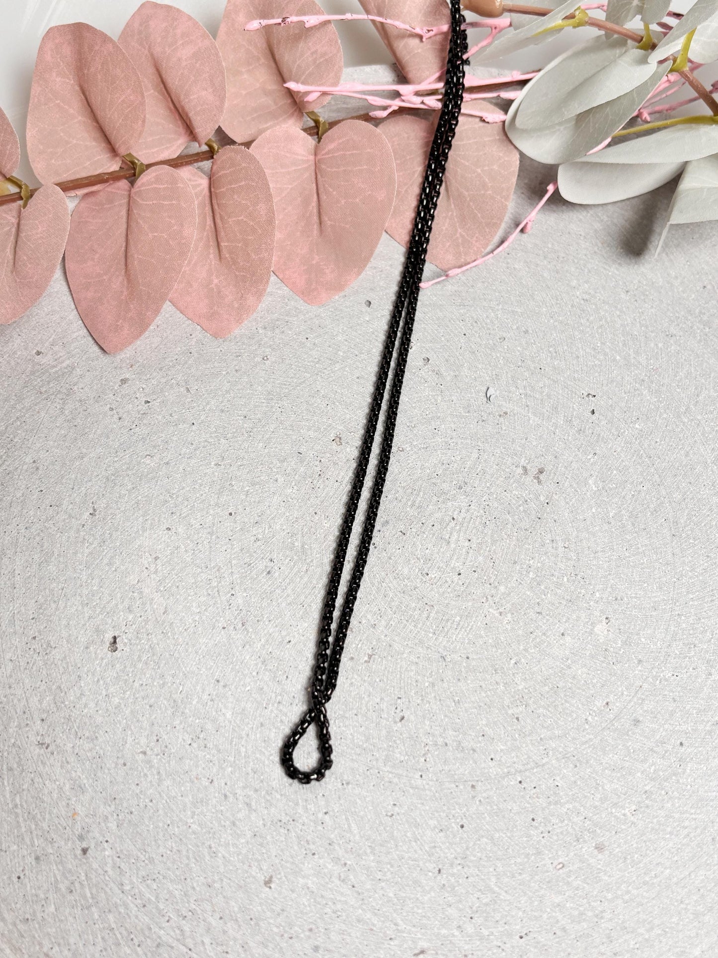 Schwarze Edelstahl Gliederkette 2,4mm | 60cm | Rostfrei & Langlebig