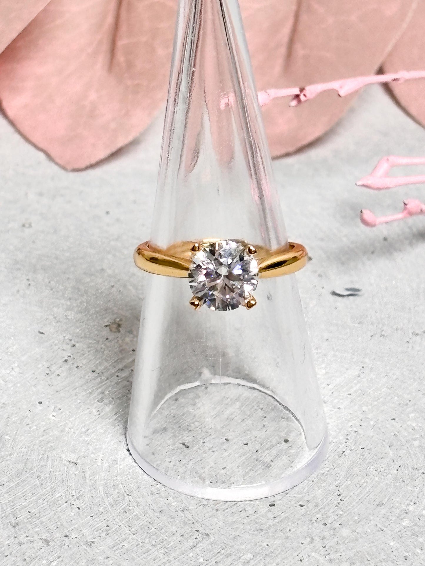 Solitär Moissanit Ring Verlobungsring aus 925 Silber, größenverstellbar | Eleganter Statementring