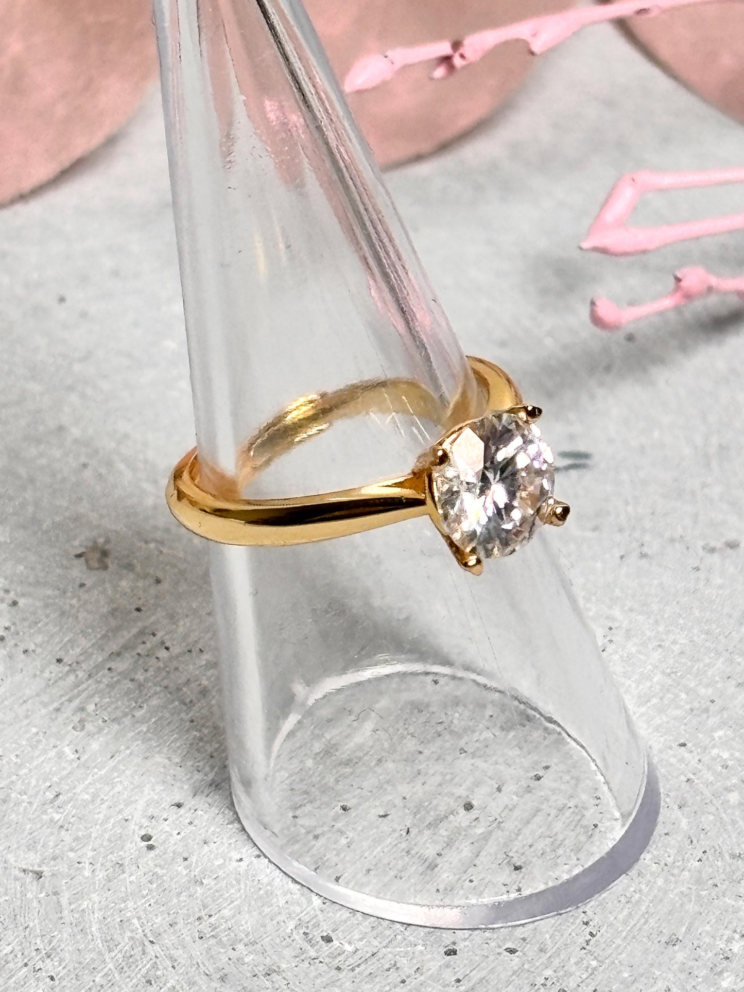 Solitär Moissanit Ring Verlobungsring aus 925 Silber, größenverstellbar | Eleganter Statementring