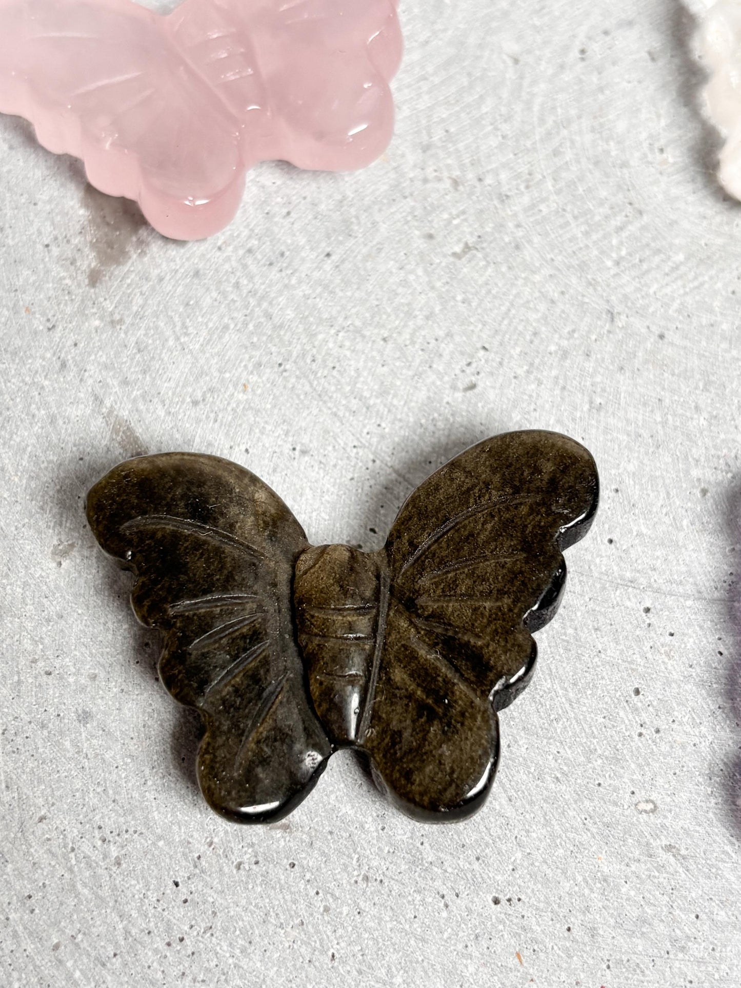 Deko Schmetterling aus Kristall Edelstein Figur, Geschenk & Dekoration (ca. 3x4 cm)