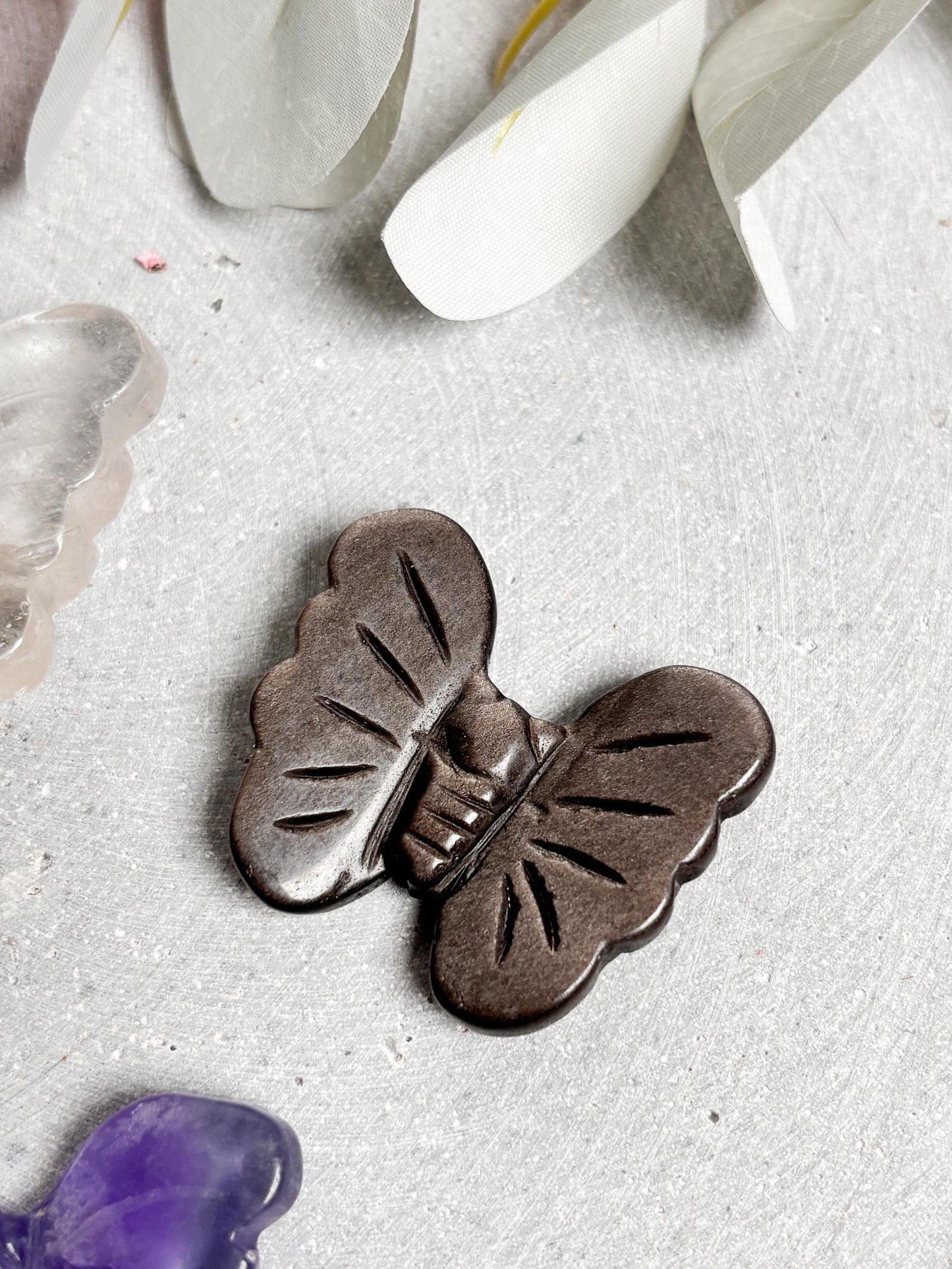 Deko Schmetterling aus Kristall Edelstein Figur, Geschenk & Dekoration (ca. 3x4 cm)