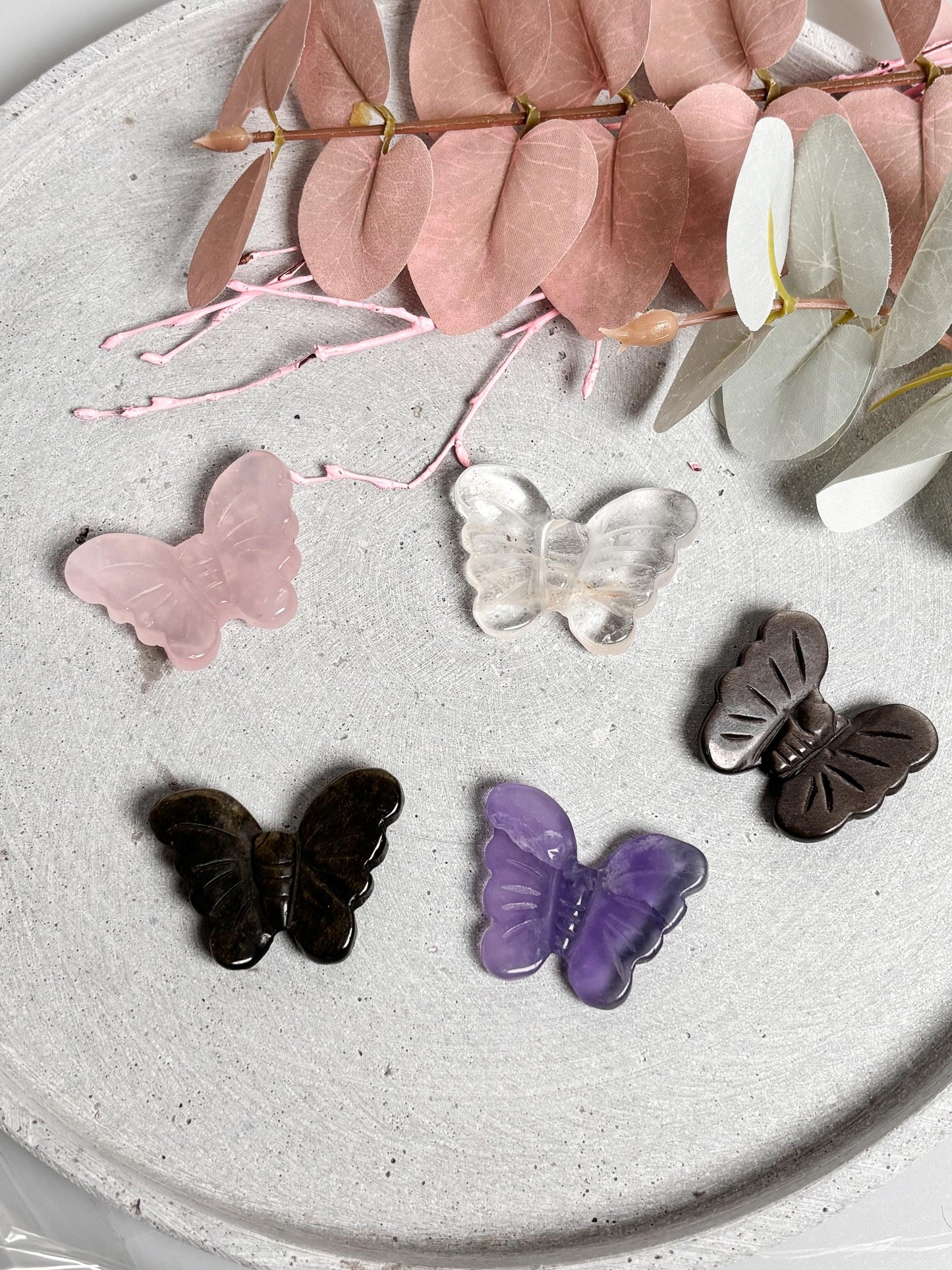 Deko Schmetterling aus Kristall Edelstein Figur, Geschenk & Dekoration (ca. 3x4 cm)