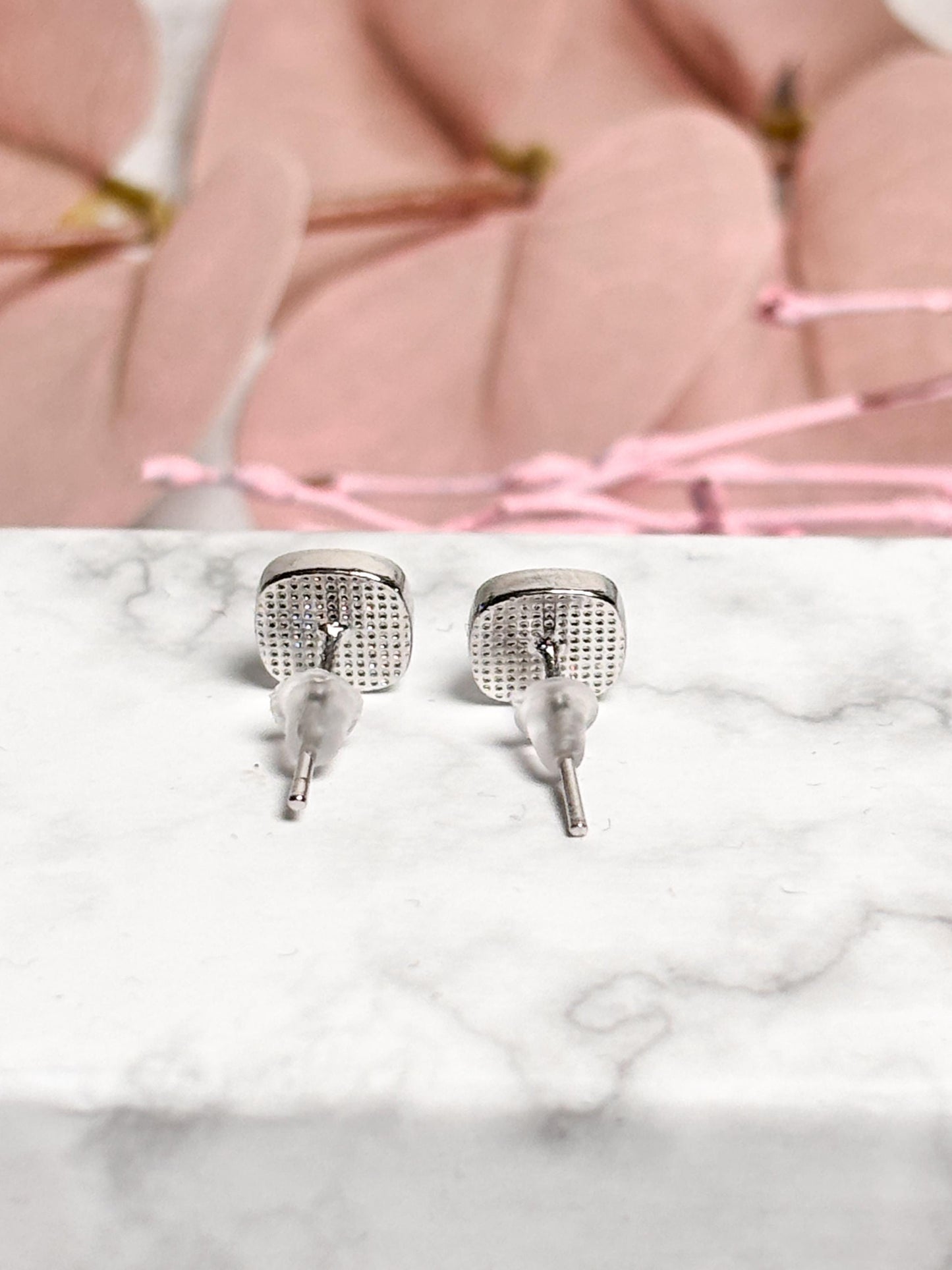 925 Silber Ohrstecker mit Kyanit quadratische Edelstein Ohrringe, eleganter Silberschmuck