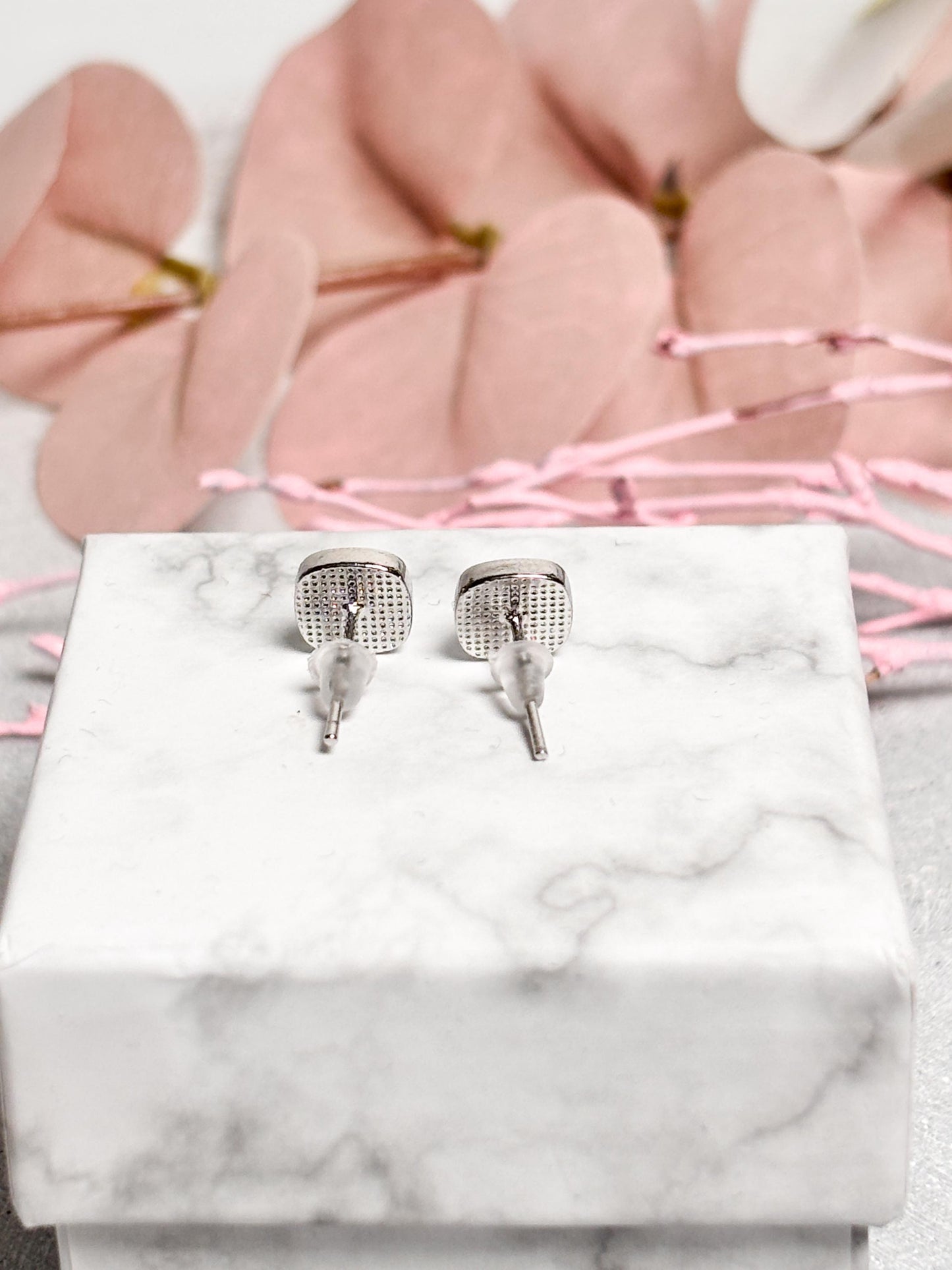 925 Silber Ohrstecker mit Kyanit quadratische Edelstein Ohrringe, eleganter Silberschmuck