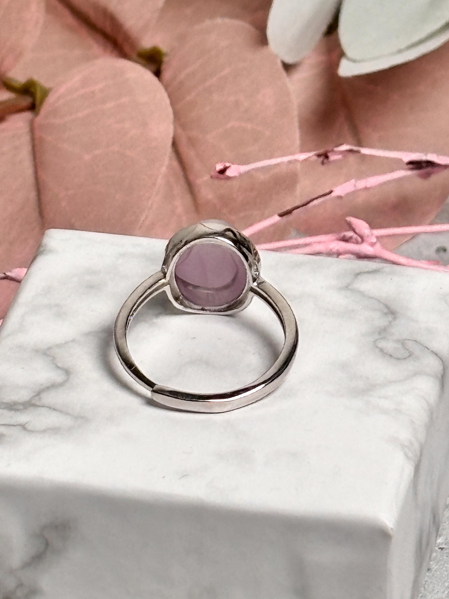 925 Silber Ring mit ovalem Kunzit Stein Edelstein Ring, Rosa Kunzit, Spiritueller Schmuck, Geschenk für Sie, Silberring