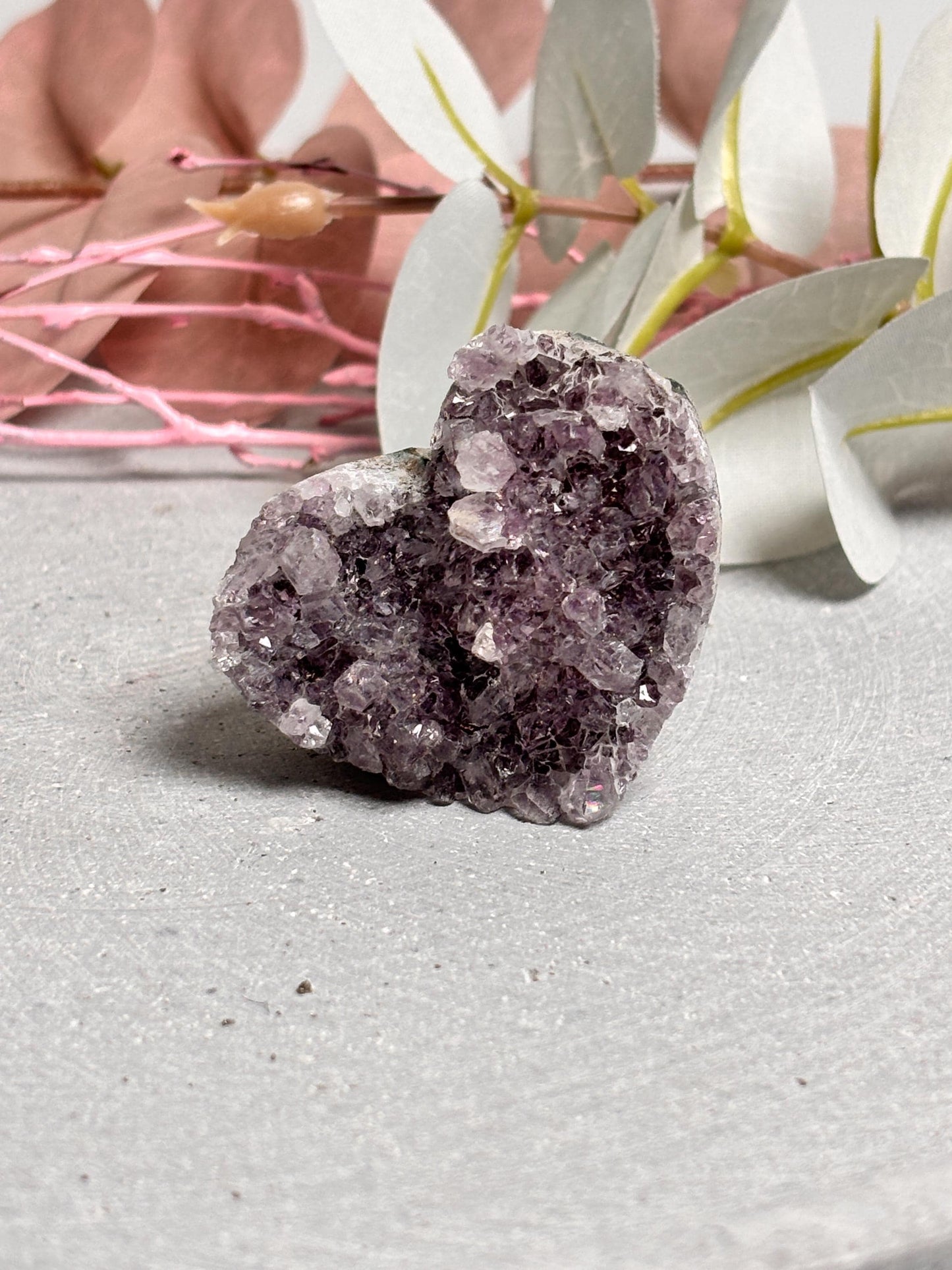 Amethyst Herz Cluster Deko Edelstein zur energetischen Reinigung & Harmonie | Natürlicher Amethyst Kristall