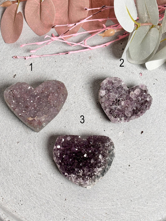 Amethyst Herz Cluster  Deko Edelstein zur energetischen Reinigung & Harmonie | Natürlicher Amethyst Kristall