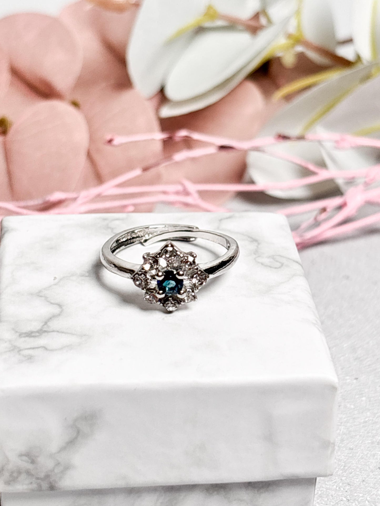 Topas Ring Edelstahl Verstellbarer Damenring mit Edelstein Schmuck Geschenk für Frauen
