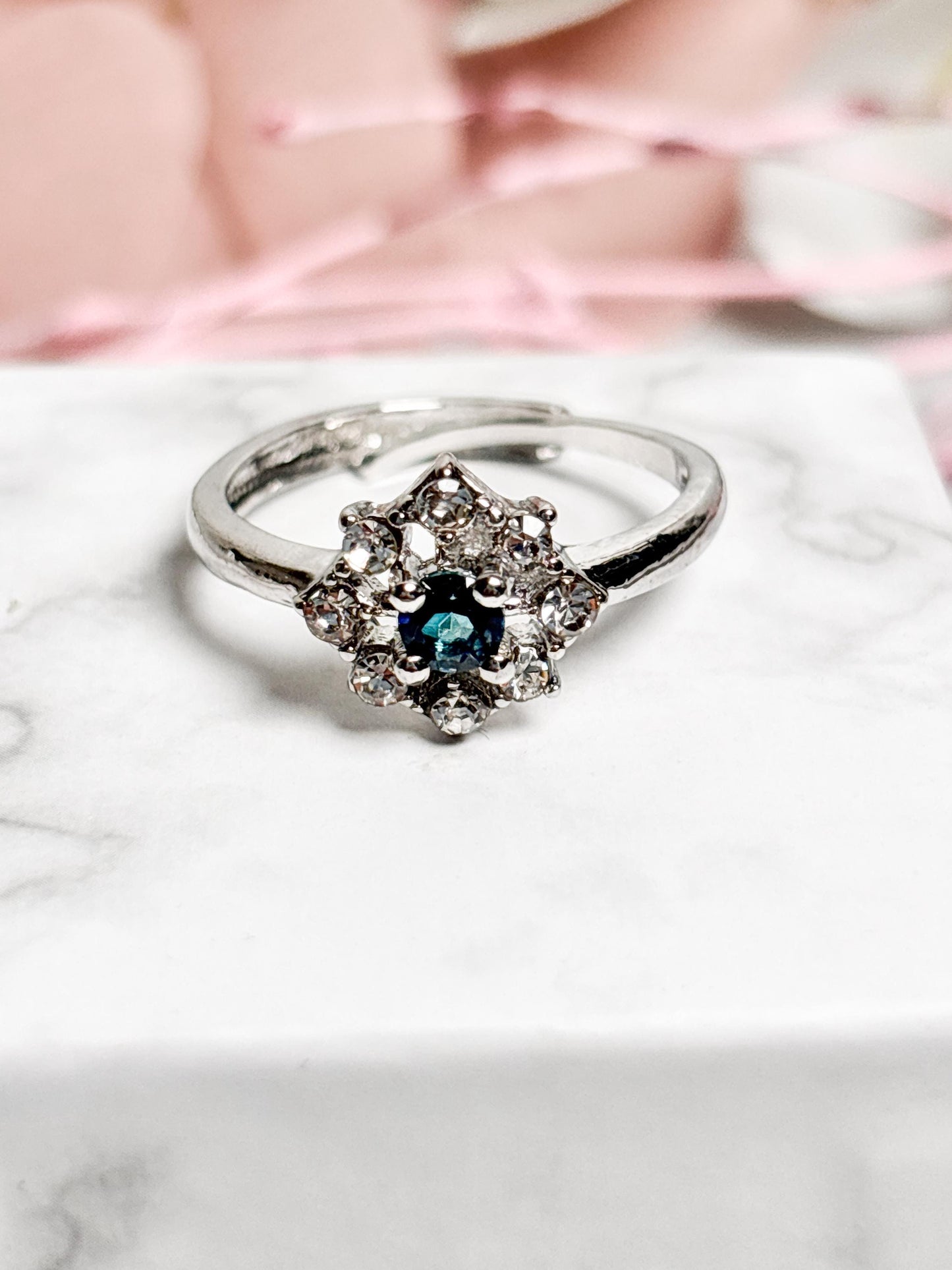 Topas Ring Edelstahl Verstellbarer Damenring mit Edelstein Schmuck Geschenk für Frauen