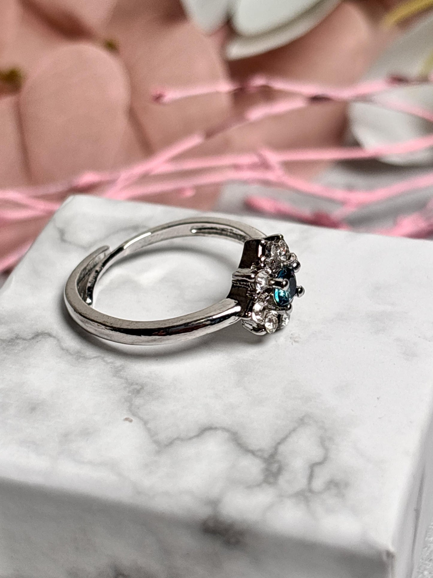 Topas Ring Edelstahl Verstellbarer Damenring mit Edelstein Schmuck Geschenk für Frauen