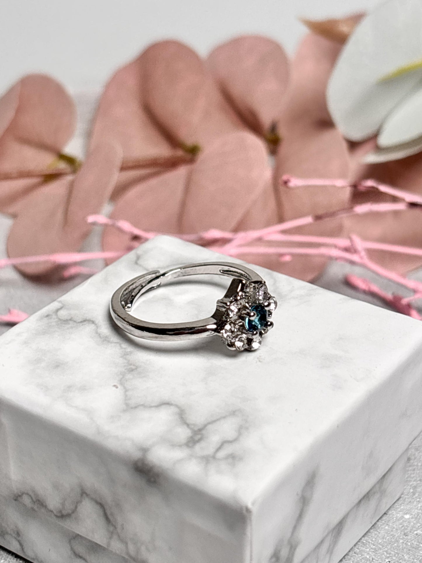 Topas Ring Edelstahl Verstellbarer Damenring mit Edelstein Schmuck Geschenk für Frauen