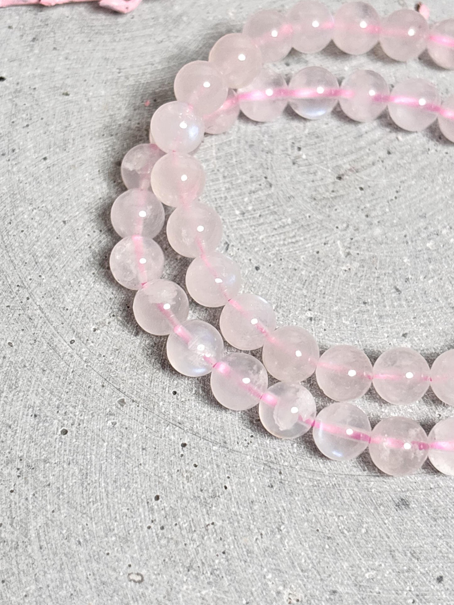 Rosa Mondstein Perlenarmband 7mm seltener Edelstein mit tollem Flash Naturstein Schmuck