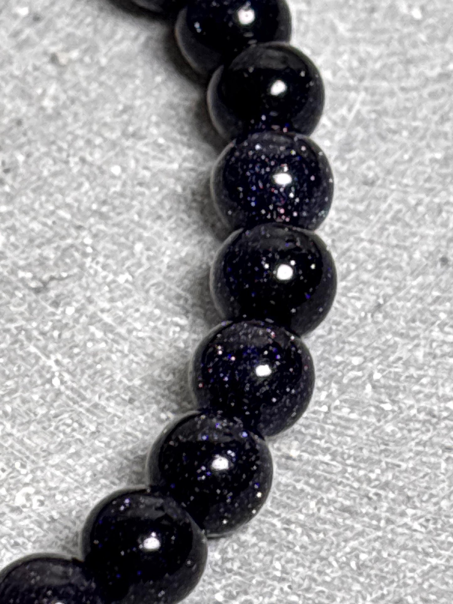 Elastisches Armband Blaufluss 6mm Funkelndes Perlenarmband Damen Blaues Heilstein Armband Geschenk für sie Kristall Schmuck handmade