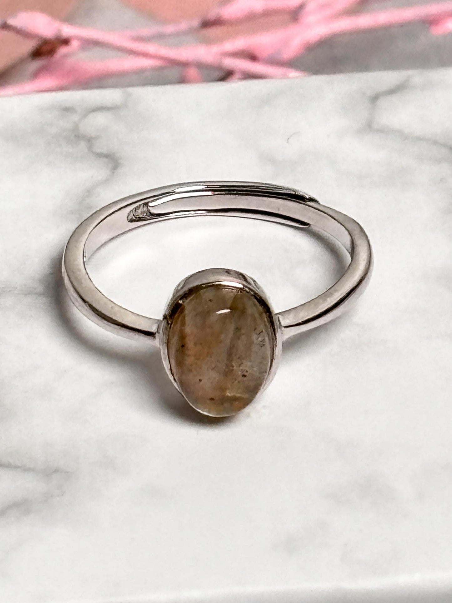 925 Silberring mit ovalem Labradorit Größenverstellbar | Edelstein Ring | Labradorit Schmuck | Silberring Damen