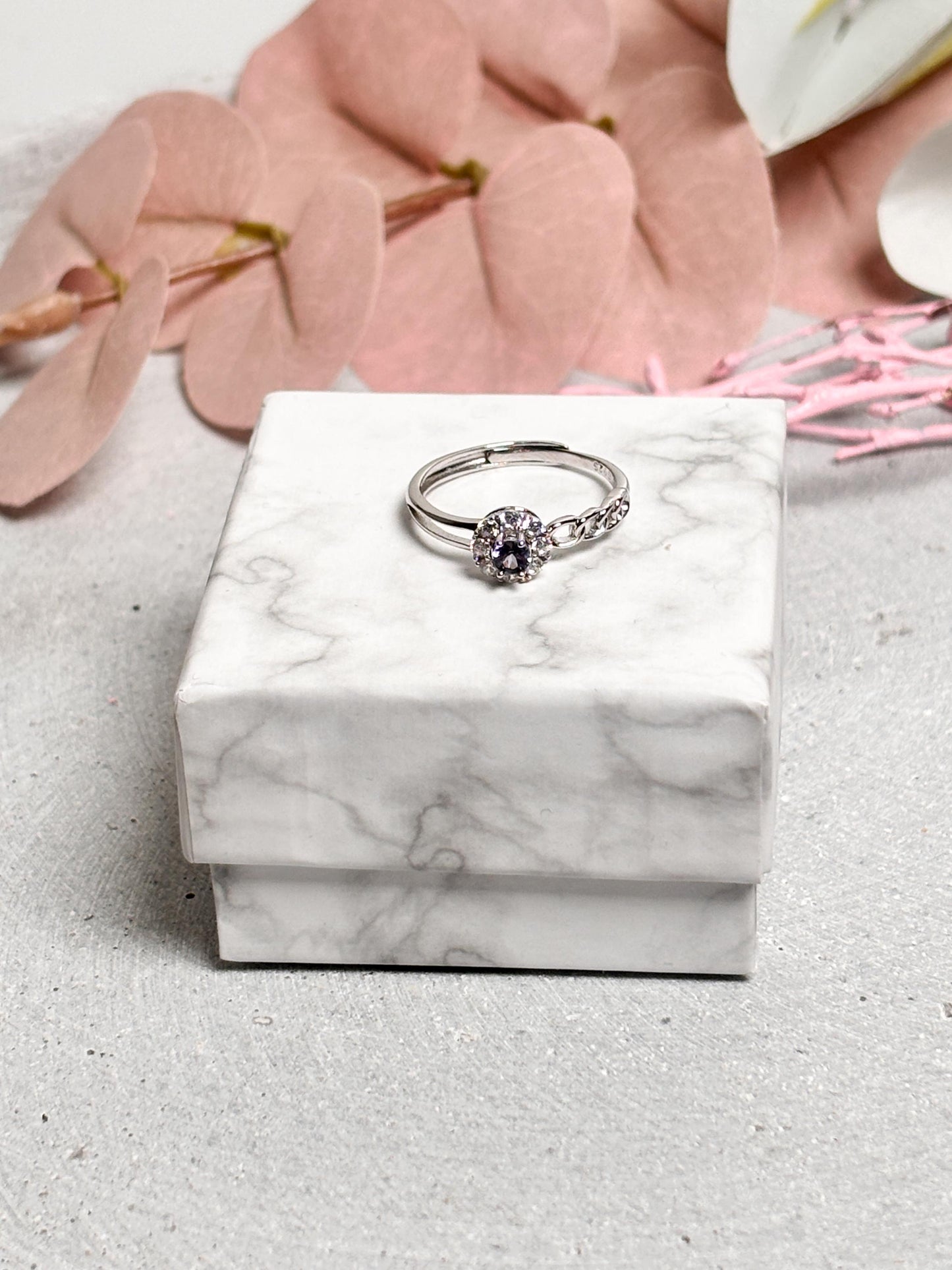 925 Silberring mit Kyanit | Verstellbarer Ring | Blaues Edelstein Schmuckstück