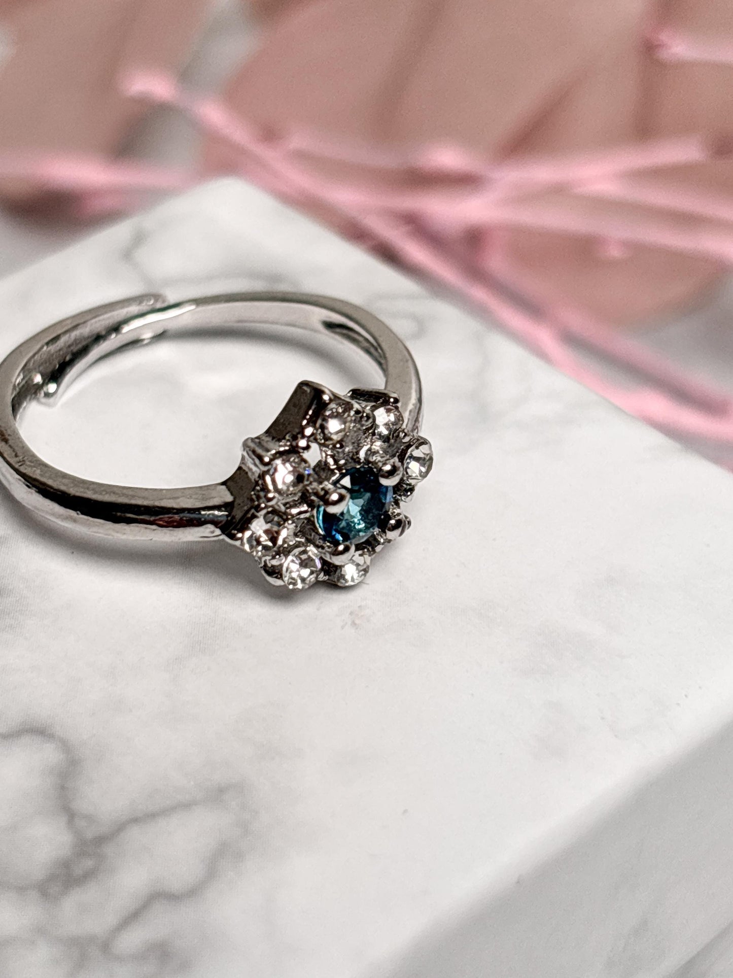 Topas Ring Edelstahl Verstellbarer Damenring mit Edelstein Schmuck Geschenk für Frauen