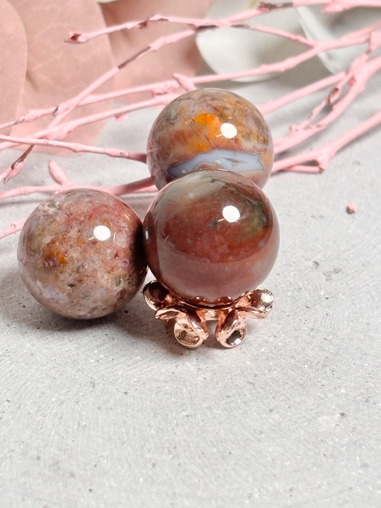Kleine Ocean Jaspis Kristallkugeln, 2 cm, Edelstein Kugeln für Dekoration, Heilsteine, Spirituelle Kristalle, Deko Kugeln