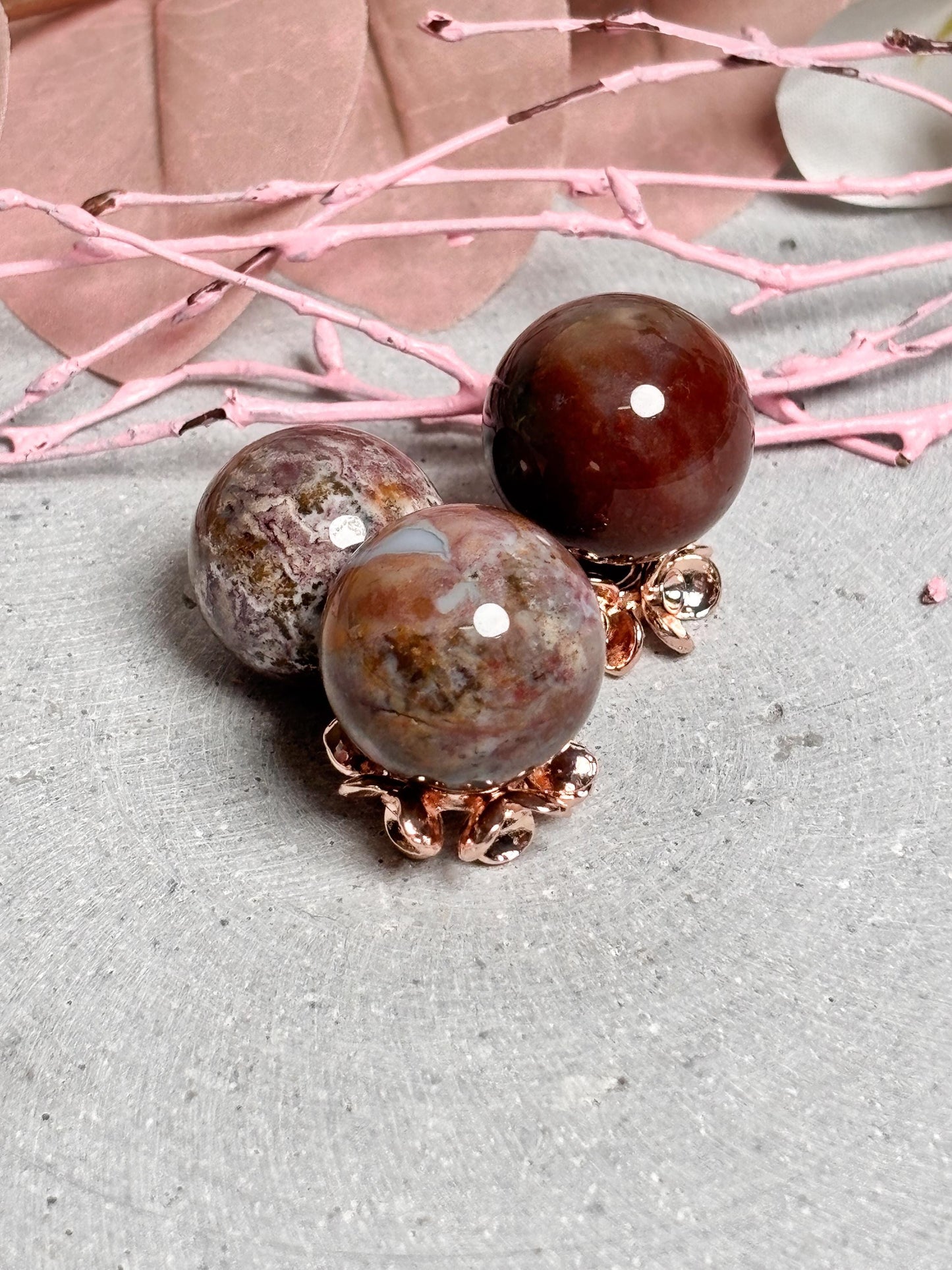 Kleine Ocean Jaspis Kristallkugeln, 2 cm, Edelstein Kugeln für Dekoration, Heilsteine, Spirituelle Kristalle, Deko Kugeln