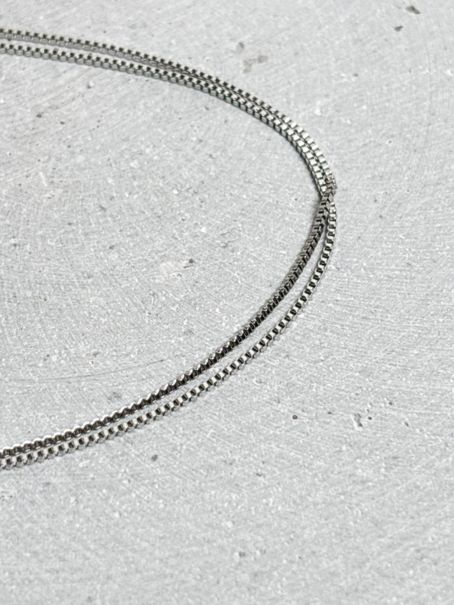 Edelstahlkette Boxstyle Silber | 50 cm + 5 cm Verlängerung Kette Edelstahl Silberfarben | Box Chain Necklace