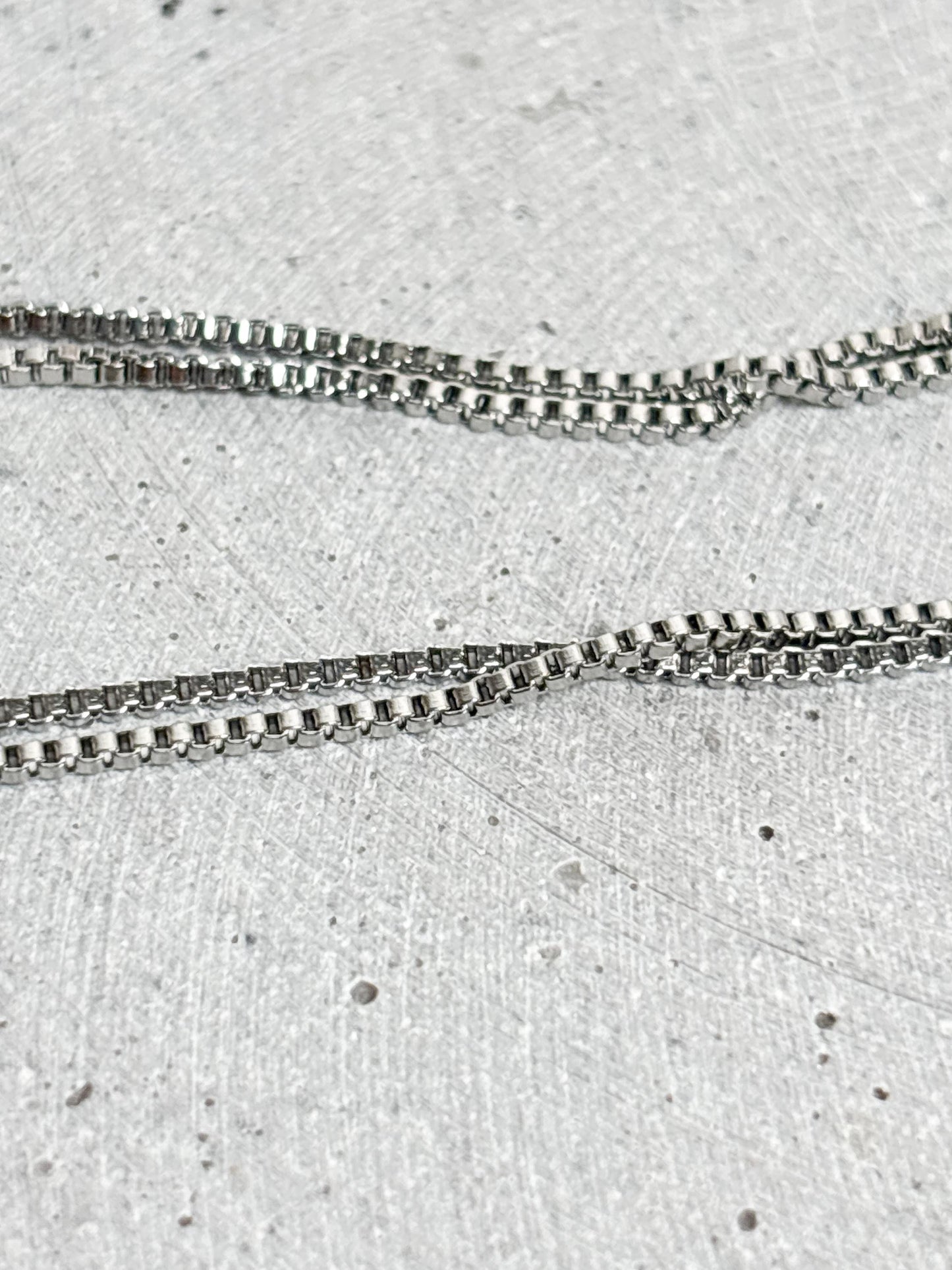 Edelstahlkette Boxstyle Silber | 50 cm + 5 cm Verlängerung Kette Edelstahl Silberfarben | Box Chain Necklace