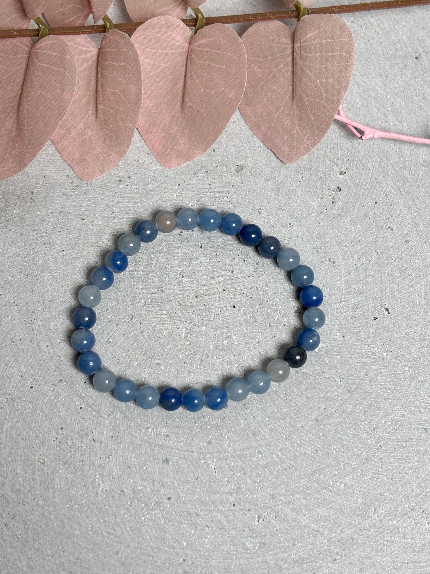 Elastisches Perlenarmband Blauer Aventurin 6mm Naturstein Edelsteinarmband Damen Beruhigender Heilstein