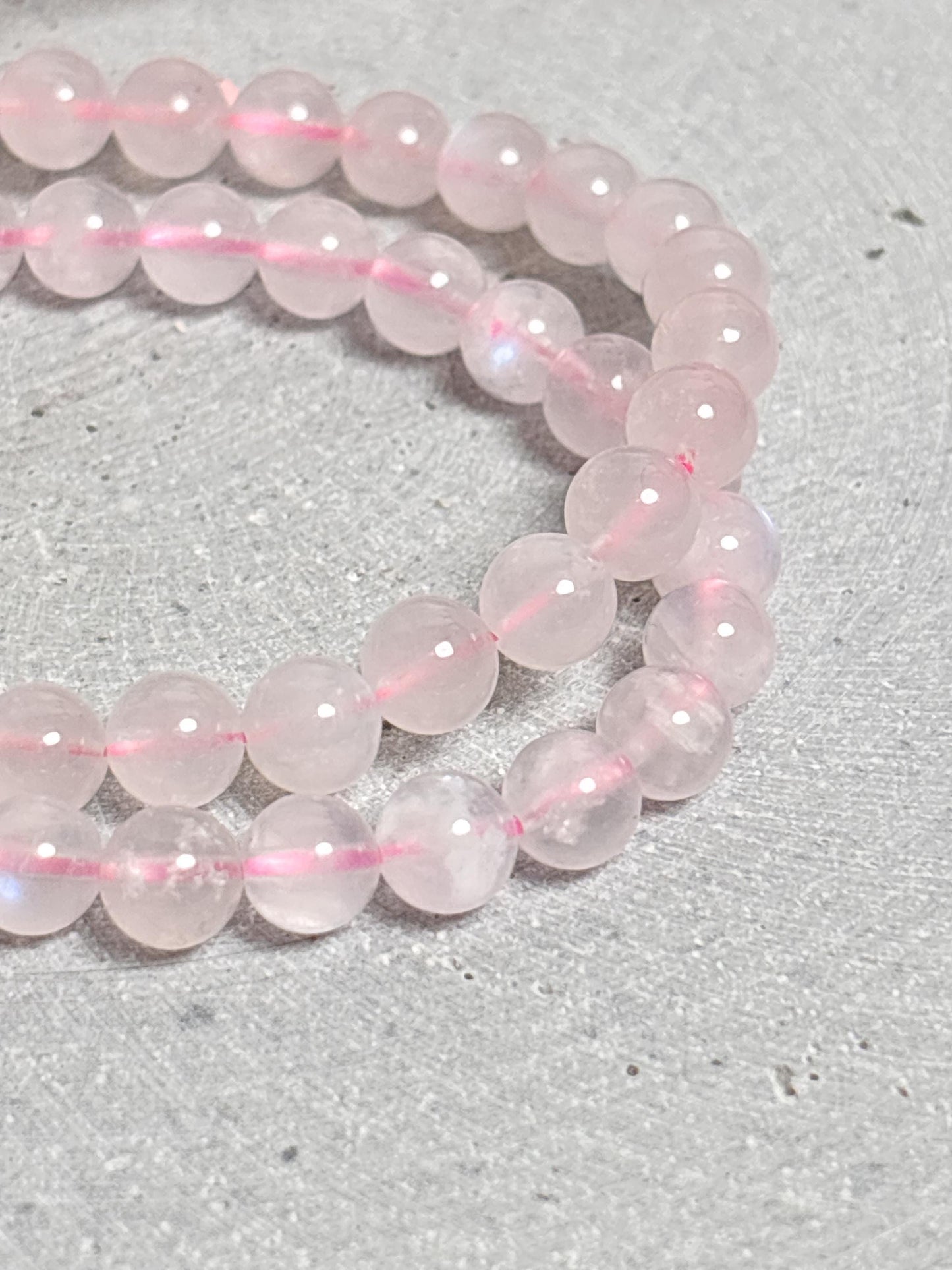 Rosa Mondstein Perlenarmband 7mm seltener Edelstein mit tollem Flash Naturstein Schmuck