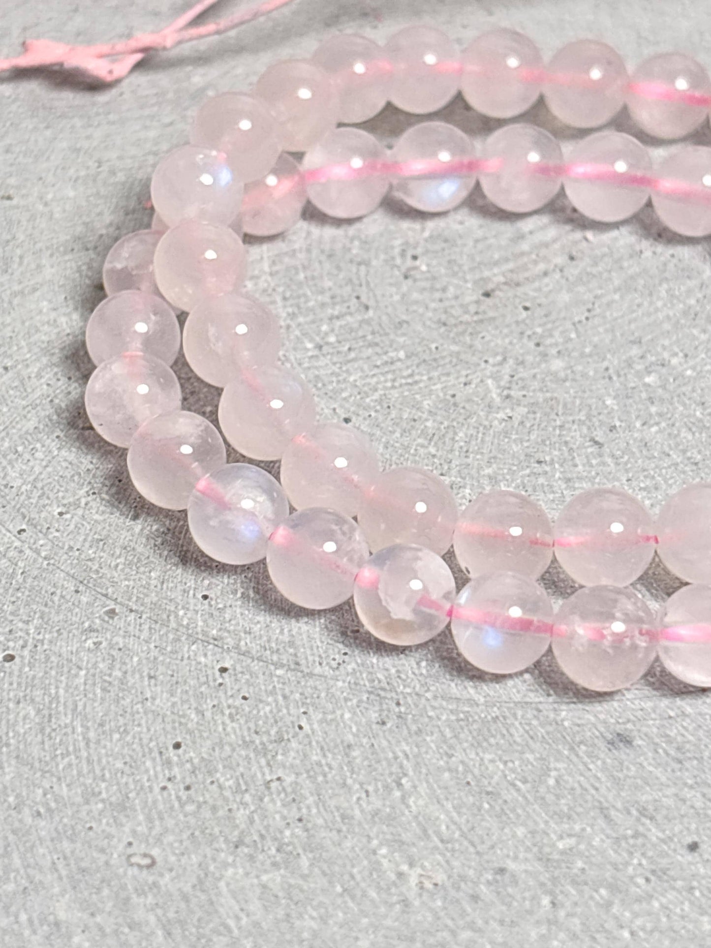 Rosa Mondstein Perlenarmband 7mm seltener Edelstein mit tollem Flash Naturstein Schmuck