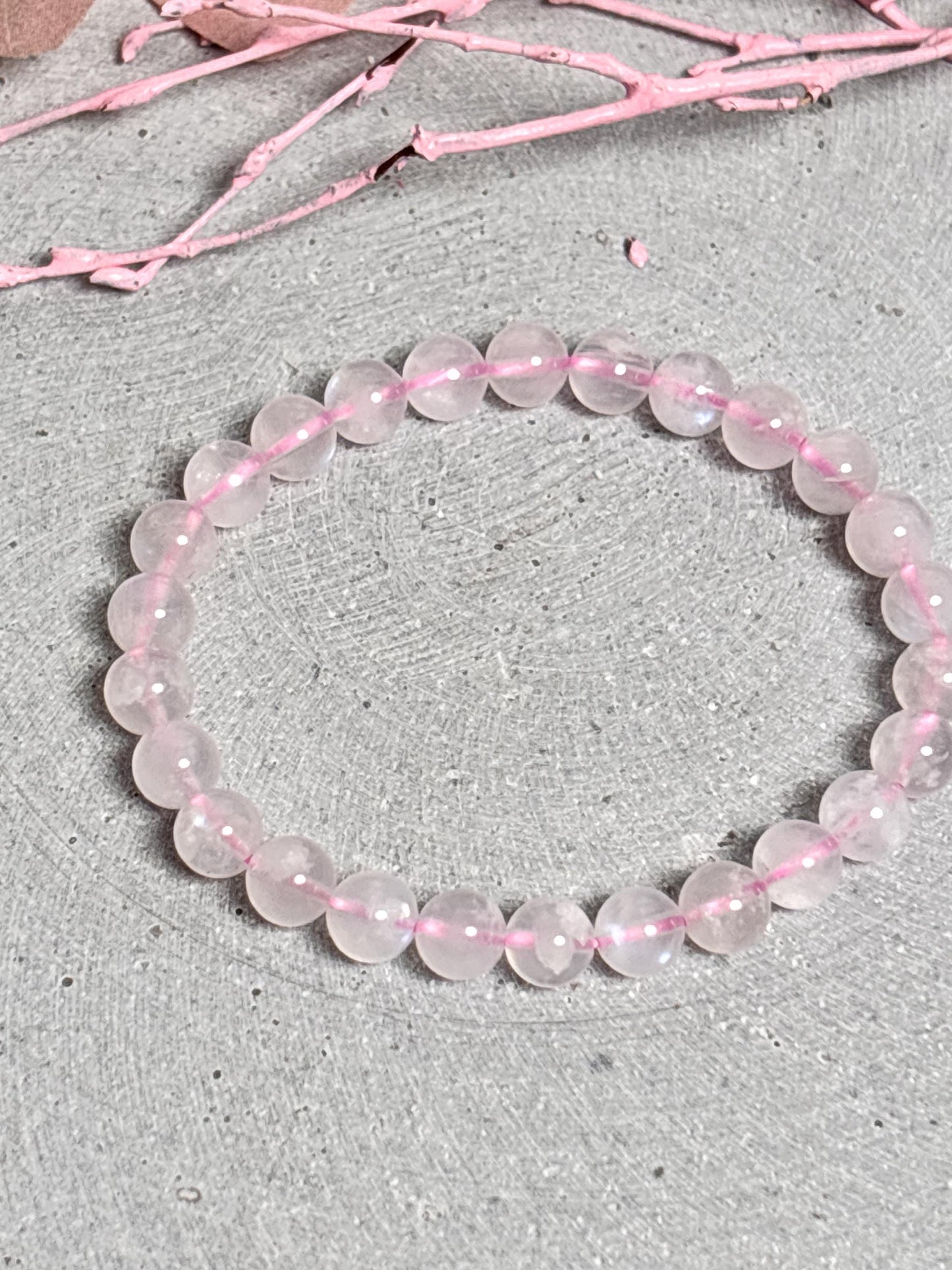 Rosa Mondstein Perlenarmband 7mm seltener Edelstein mit tollem Flash Naturstein Schmuck