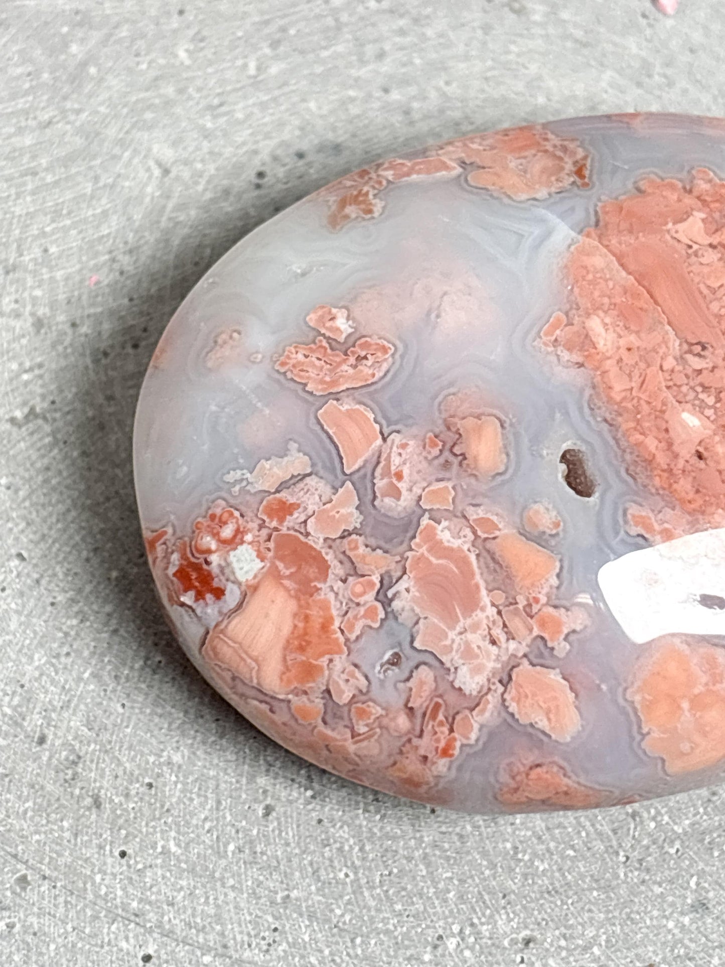 Kirschblüten Achat Handstein | Candy Cotton Palmstone | Edelstein Handschmeichler für Entspannung