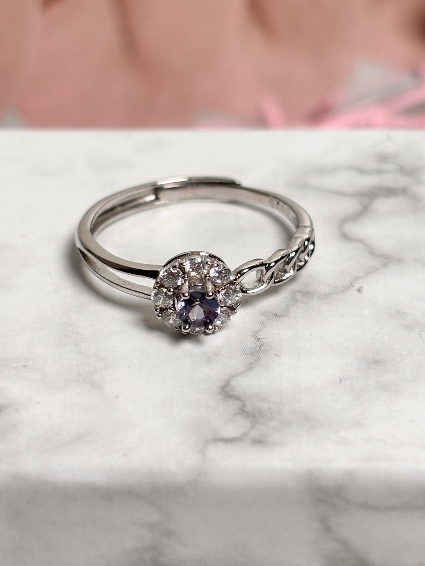 925 Silberring mit Kyanit | Verstellbarer Ring | Blaues Edelstein Schmuckstück