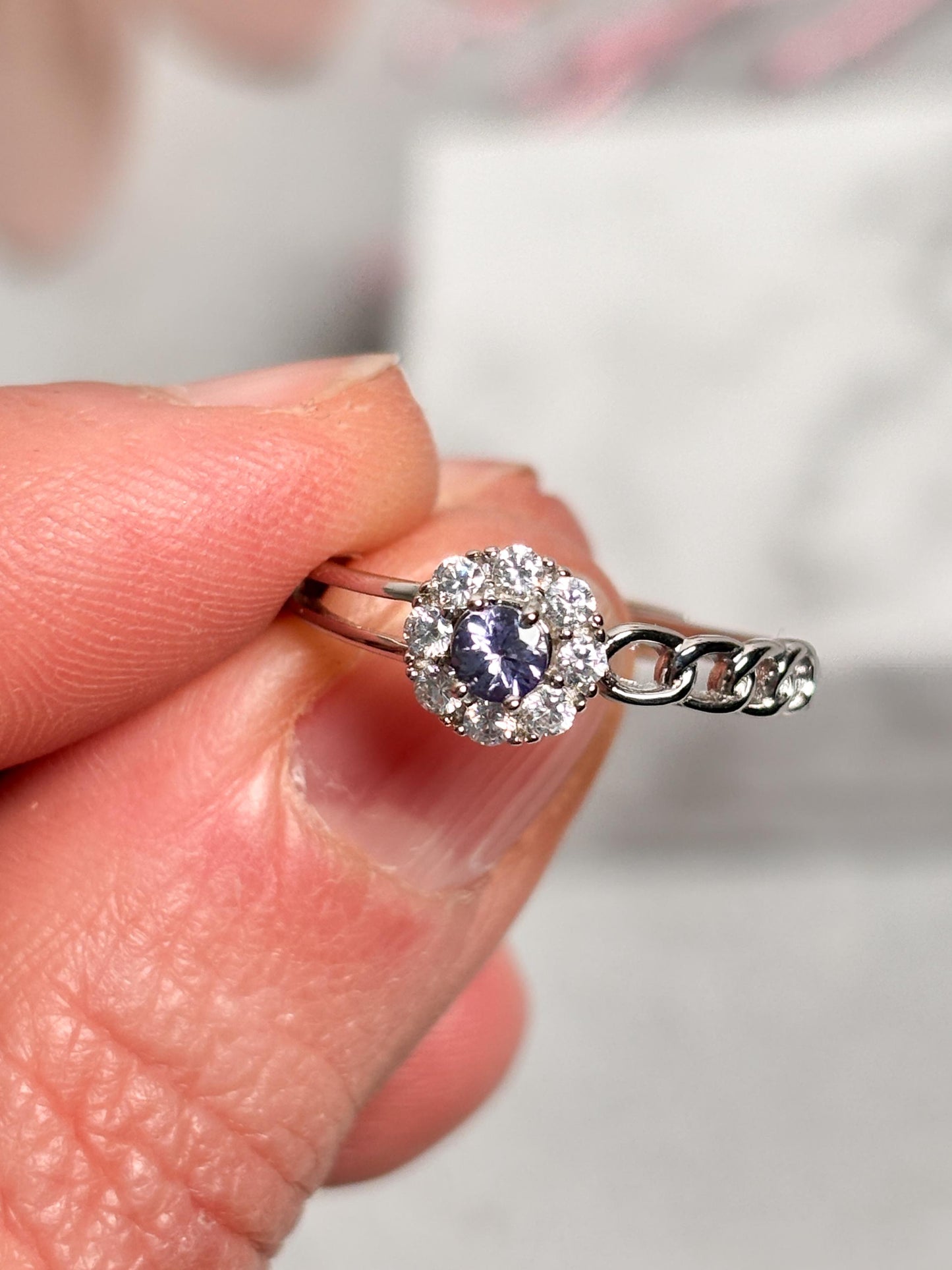 925 Silberring mit Kyanit | Verstellbarer Ring | Blaues Edelstein Schmuckstück