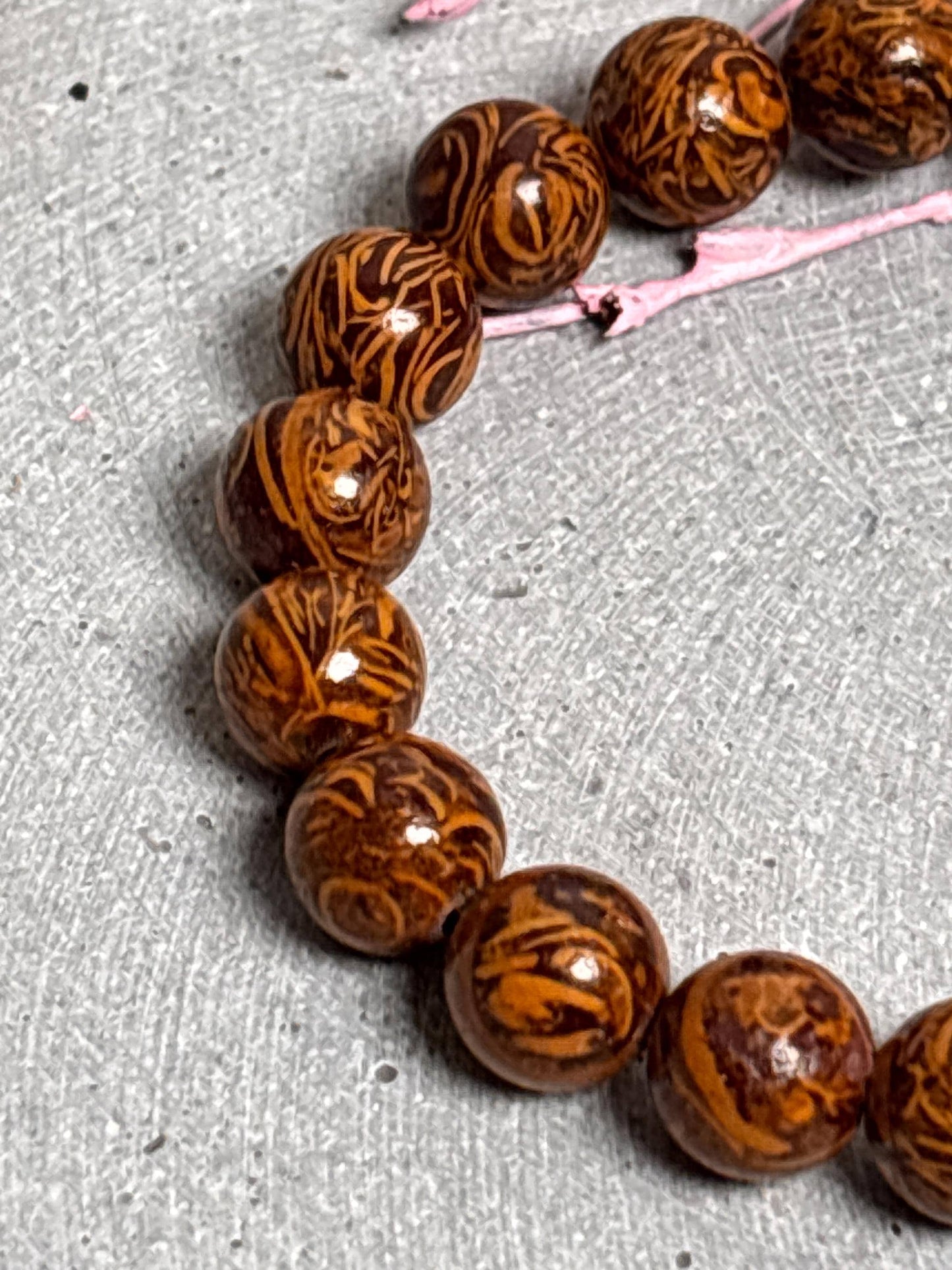 Naturstein Armband Mariam Jaspis | 8,8mm Perlen | Elastisches Perlenarmband 17,5cm
