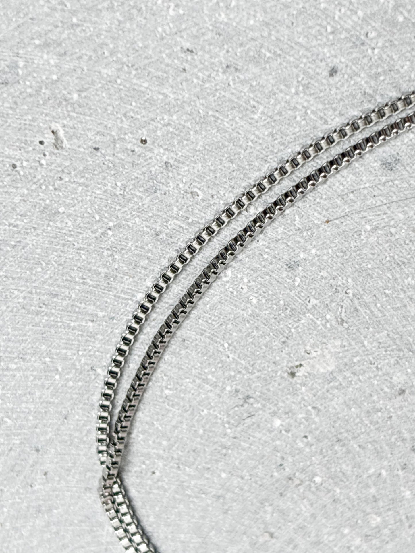 Edelstahlkette Boxstyle Silber | 50 cm + 5 cm Verlängerung Kette Edelstahl Silberfarben | Box Chain Necklace