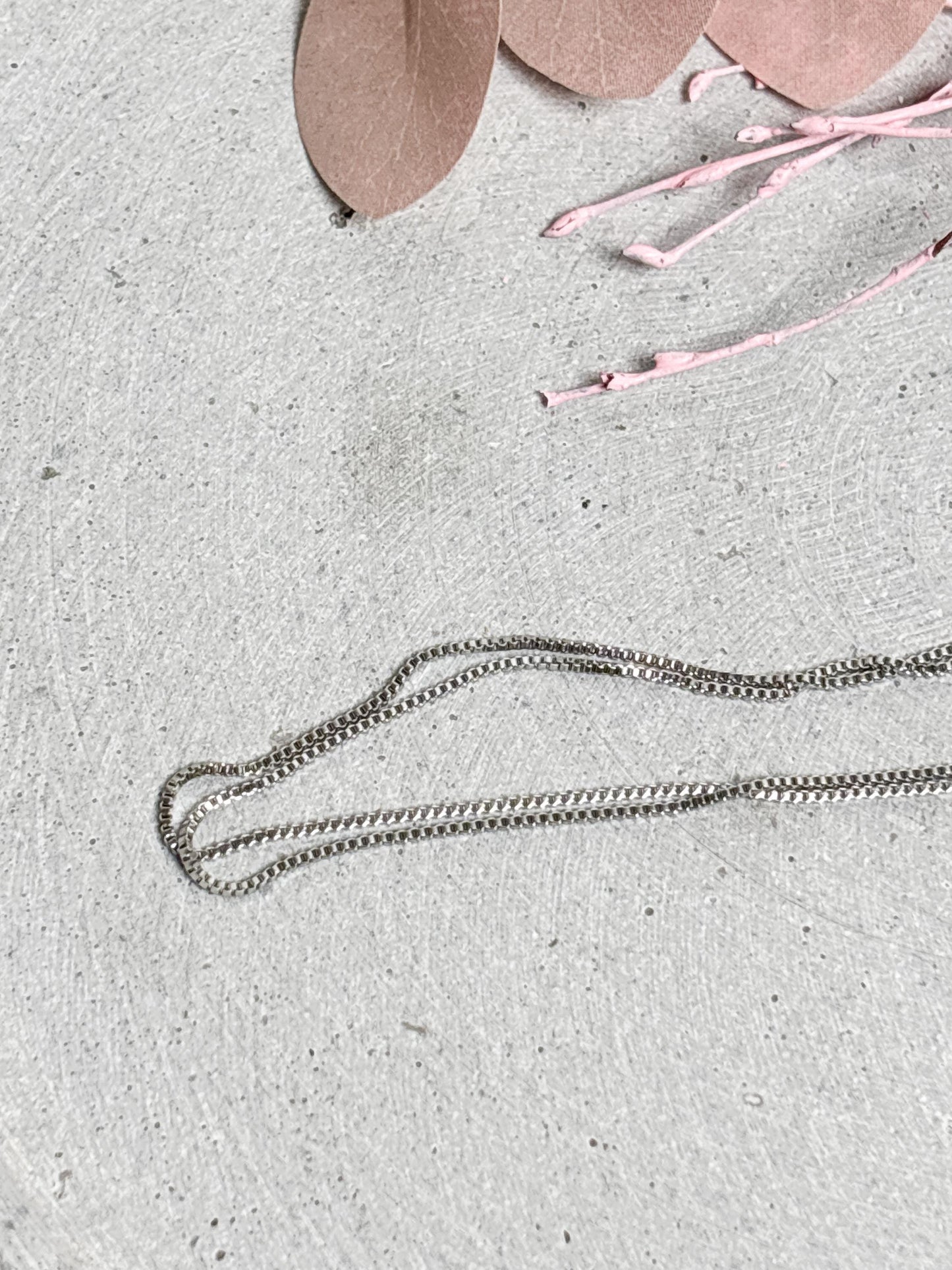 Edelstahlkette Boxstyle Silber | 50 cm + 5 cm Verlängerung Kette Edelstahl Silberfarben | Box Chain Necklace