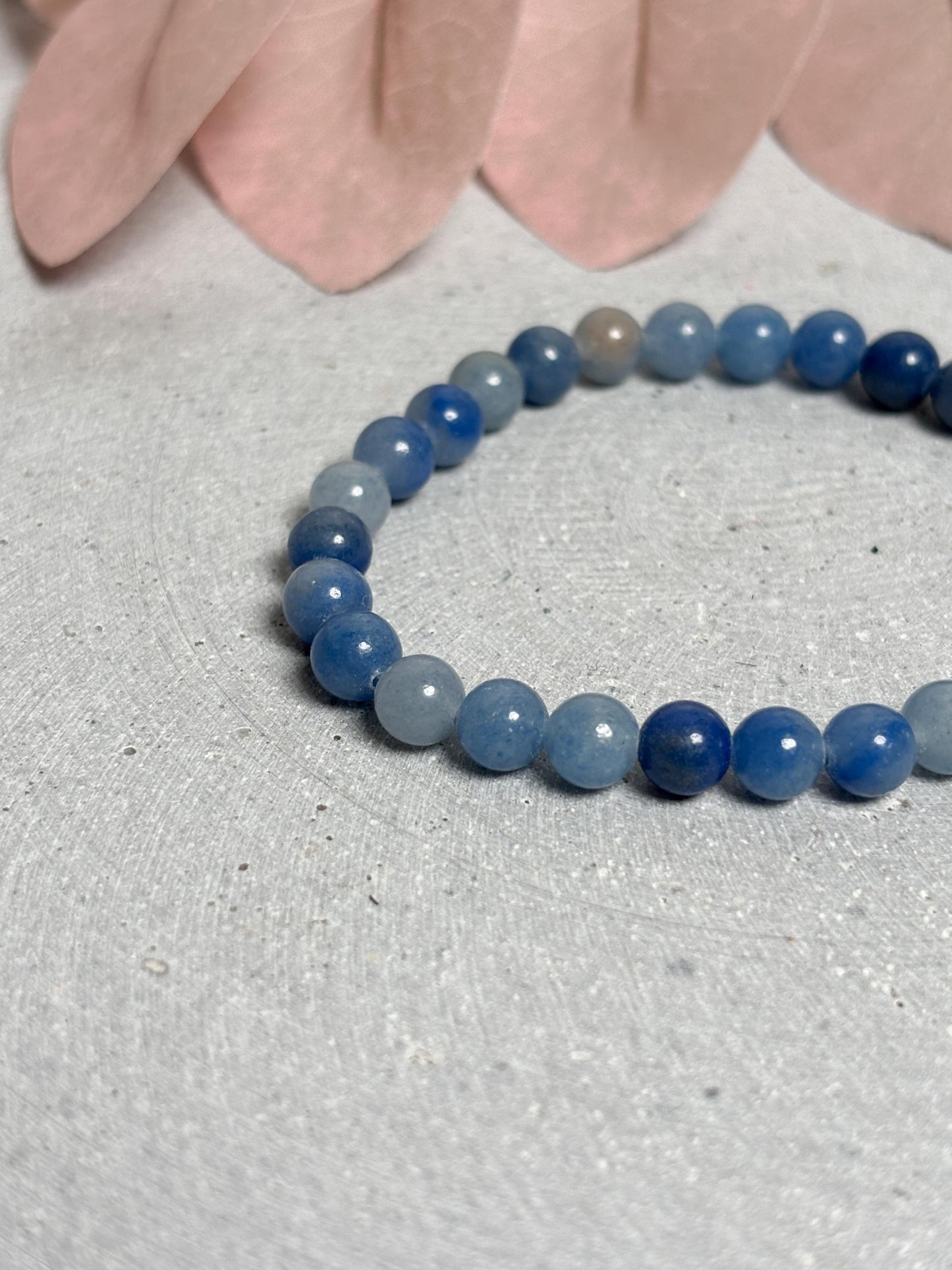 Elastisches Perlenarmband Blauer Aventurin 6mm Naturstein Edelsteinarmband Damen Beruhigender Heilstein