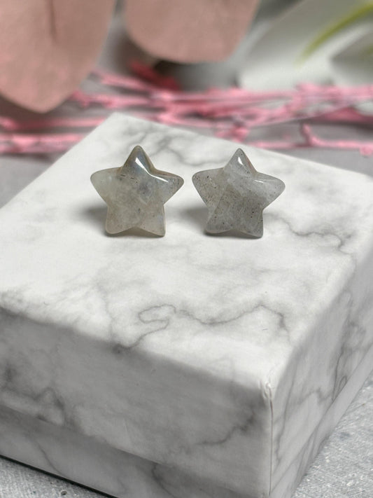 Labradorit Stern Ohrstecker | 925 Silber Schmuck | Einzigartige Ohrringe | Geschenkidee für Sie