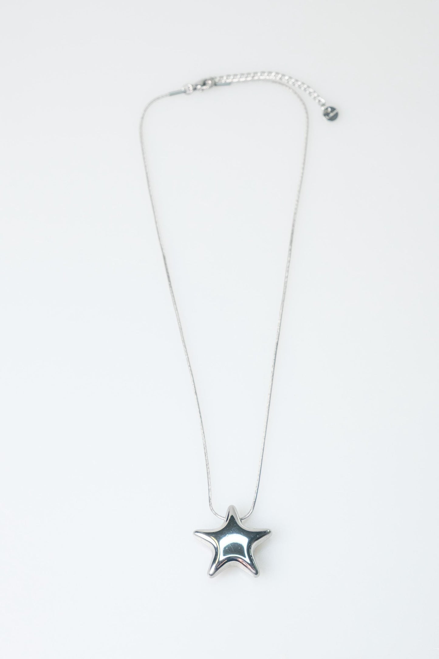 Edelstahlkette silber Schlangenoptik 0,8mm 40cm + 5cm Stern Anhänger 2,4cm Edelstahl 304 Halskette Damen filigran Geschenk