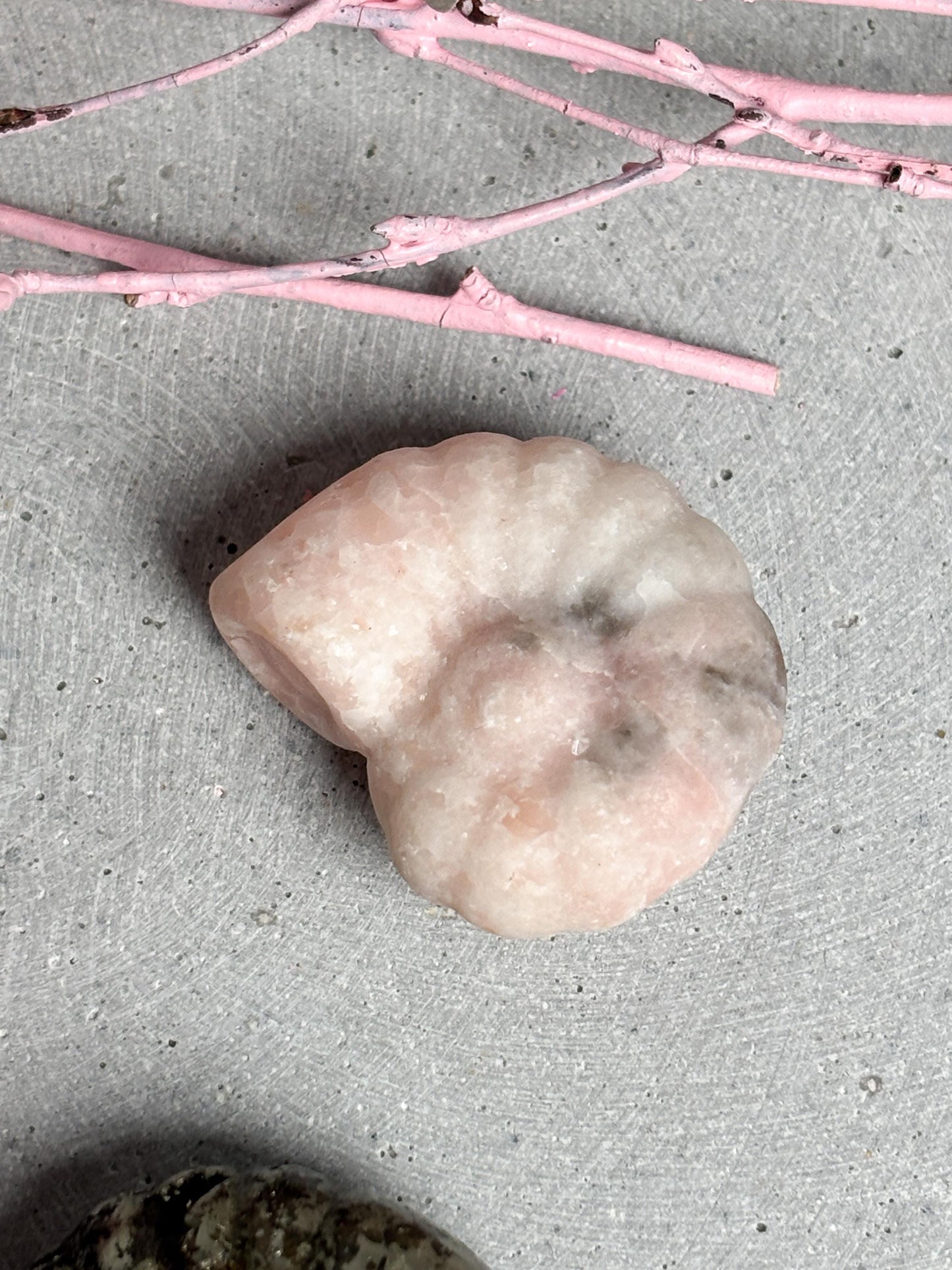 Kristalldeko Ammolitform aus Erdbeerquarz, Pyrit und Pink Amethyst ca. 3,2 cm Edelstein Deko Naturstein Kristall