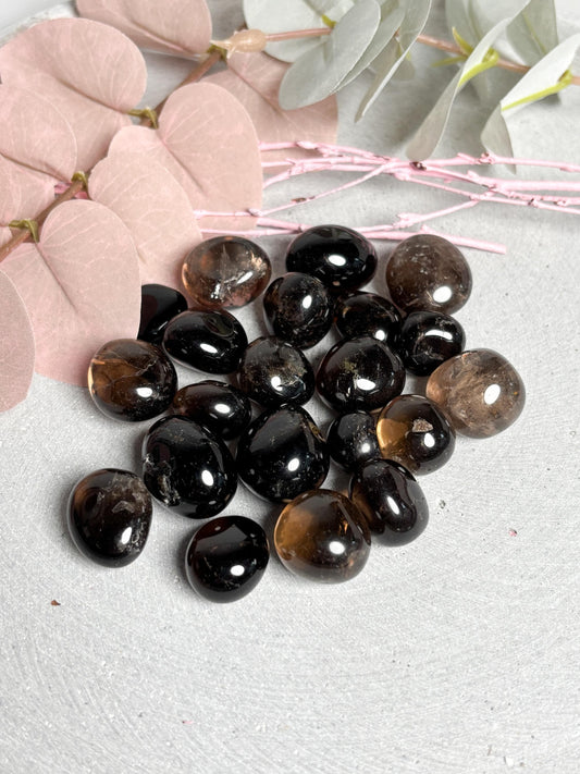 Kleine Rauchquarz Trommelsteine 1,82,3 cm  Edelstein Trommelstein Naturstein Kristall Sammlung Deko