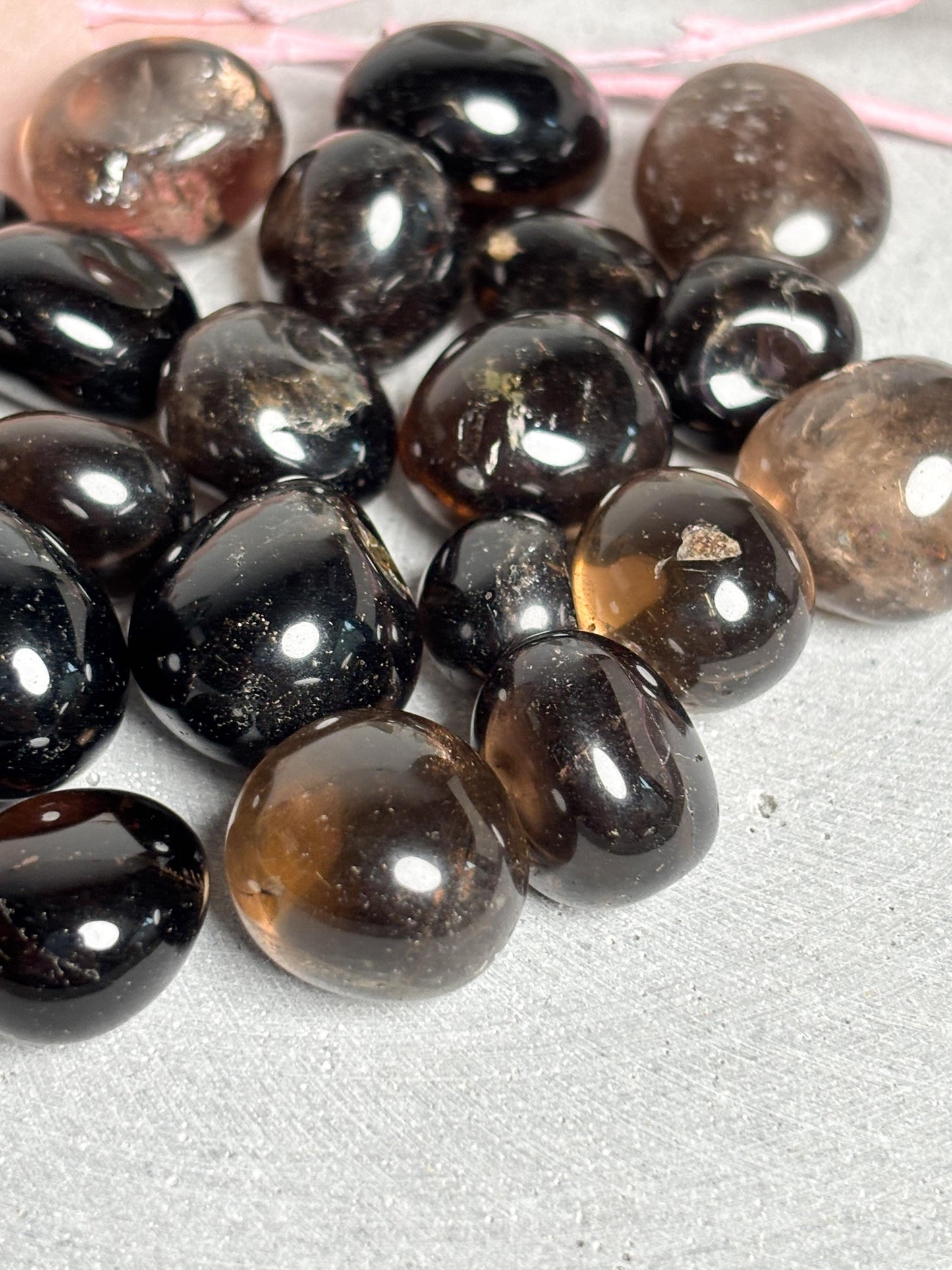 Kleine Rauchquarz Trommelsteine 1,82,3 cm Edelstein Trommelstein Naturstein Kristall Sammlung Deko