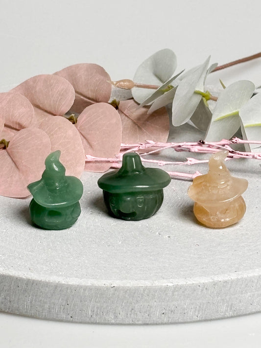 Kristall Kürbisse ca. 3,3 cm aus Edelstein  Herbstdeko Naturstein Kürbis Figuren Halloween Deko