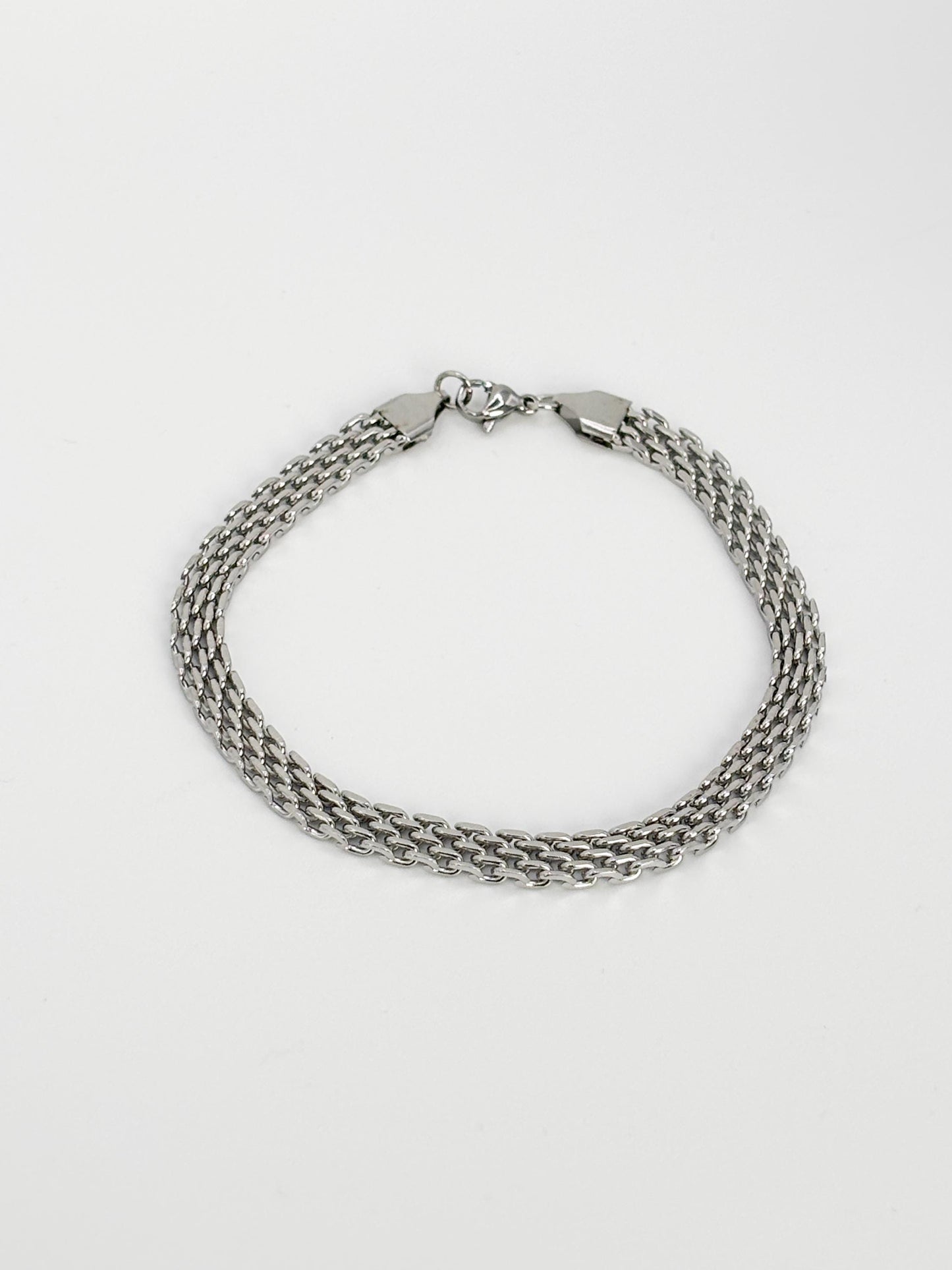 Edelstahl Armband Herren 6mm breit 21cm Länge klassisches Gliederarmband unisex