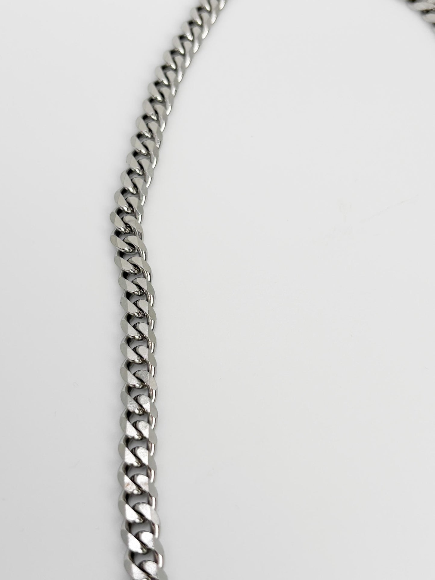Edelstahl Panzerkette Herren 7mm breit 50cm Länge silberfarbene Gliederkette