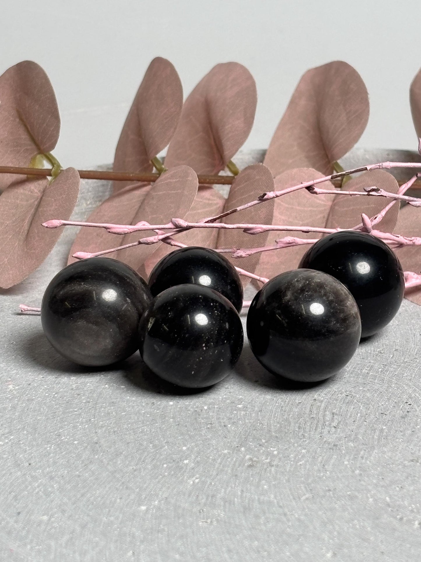 Edelsteinkugel Obsidian Ø 2,1-2,4 cm Schwarz oder Silberobsidian poliert, kleine Dekokugel