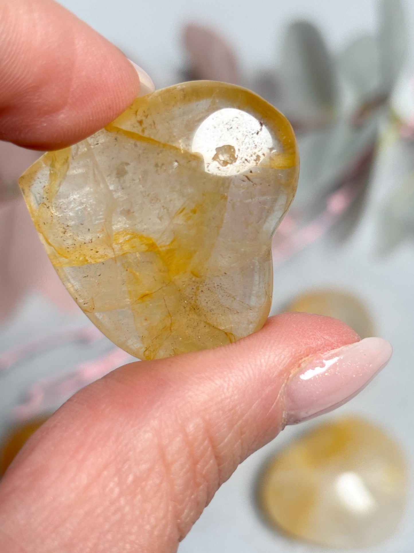 Golden Healer Deko Herz mit sanftem Schimmer Naturstein Herz ca. 33,7 cm Kristall Deko & Geschenkidee für Energie und Harmonie