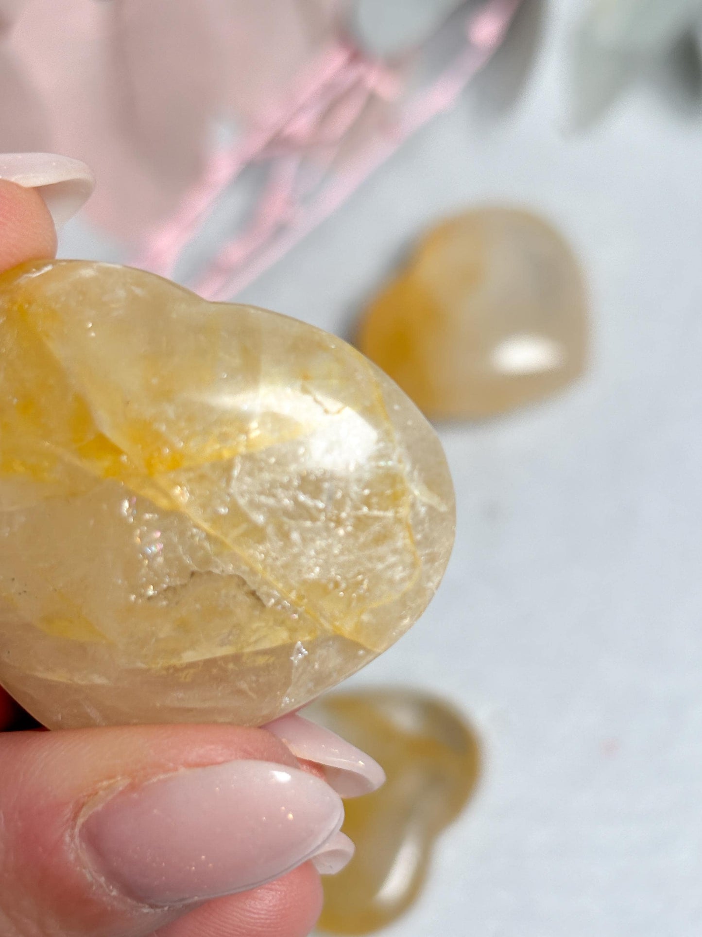 Golden Healer Deko Herz mit sanftem Schimmer Naturstein Herz ca. 33,7 cm Kristall Deko & Geschenkidee für Energie und Harmonie